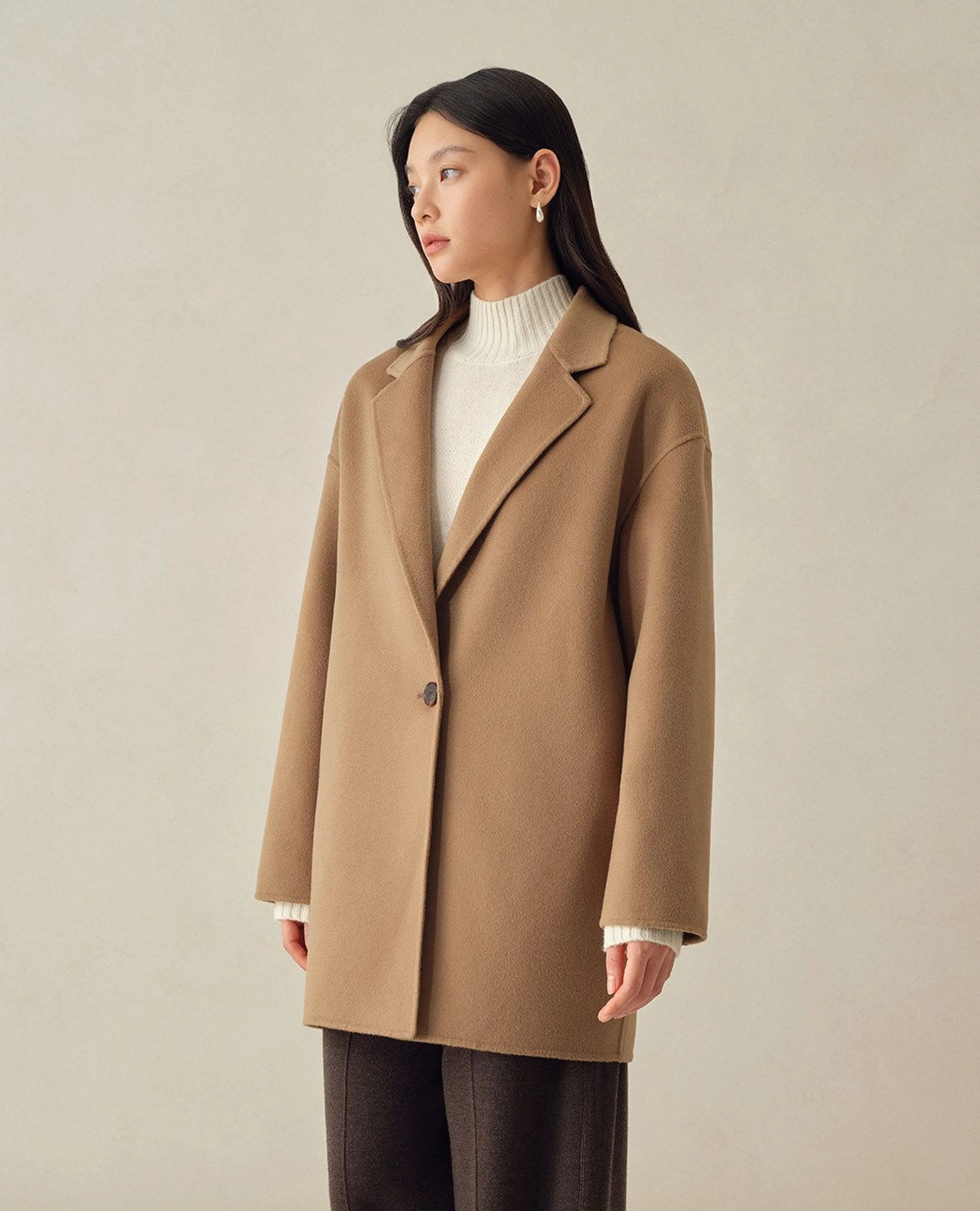 Alxa Cashmere One-Button Coat - Image 4