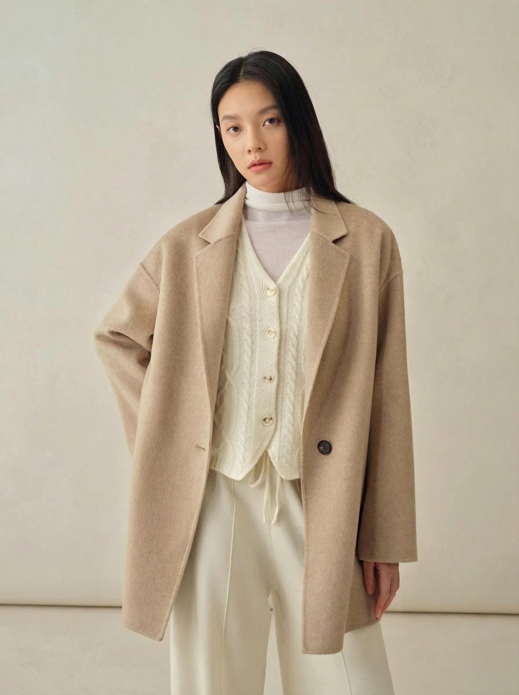 Alxa Cashmere One-Button Coat - Image 5