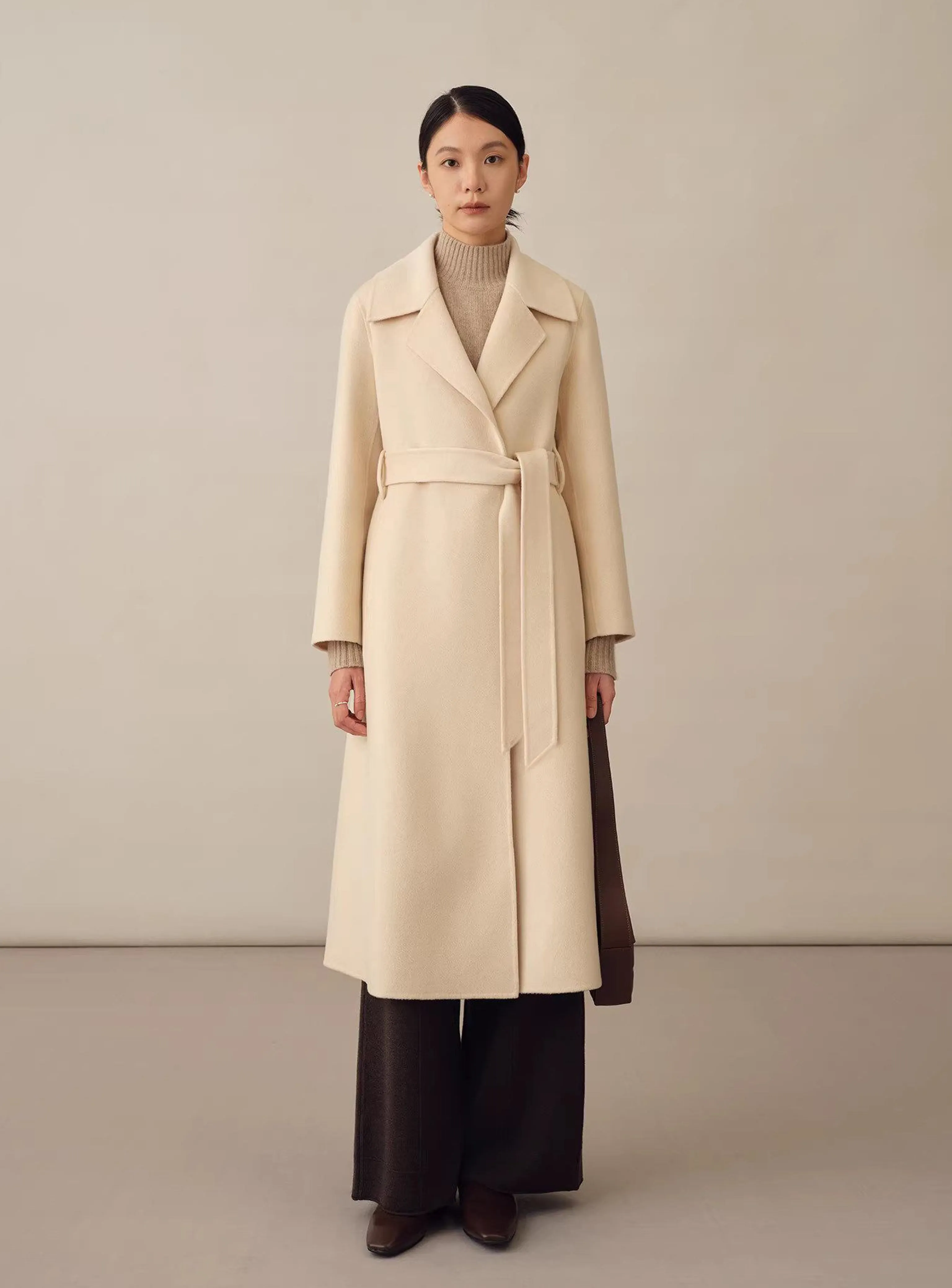Alxa Double-Faced Cashmere-Wool Belted Coat - Image 3