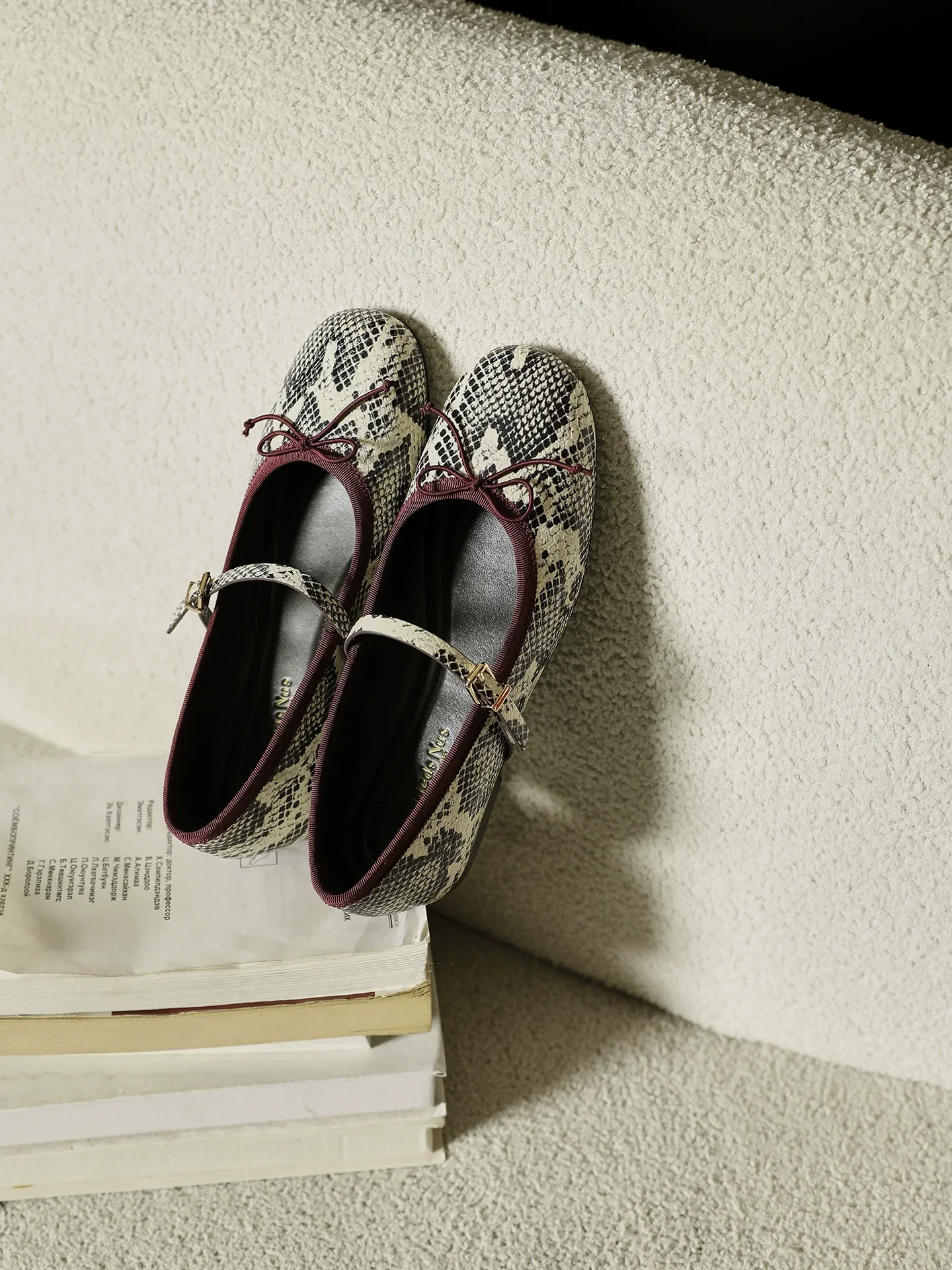 Amber Snake Mary Jane Flat (Top Grain Leather) - Image 3