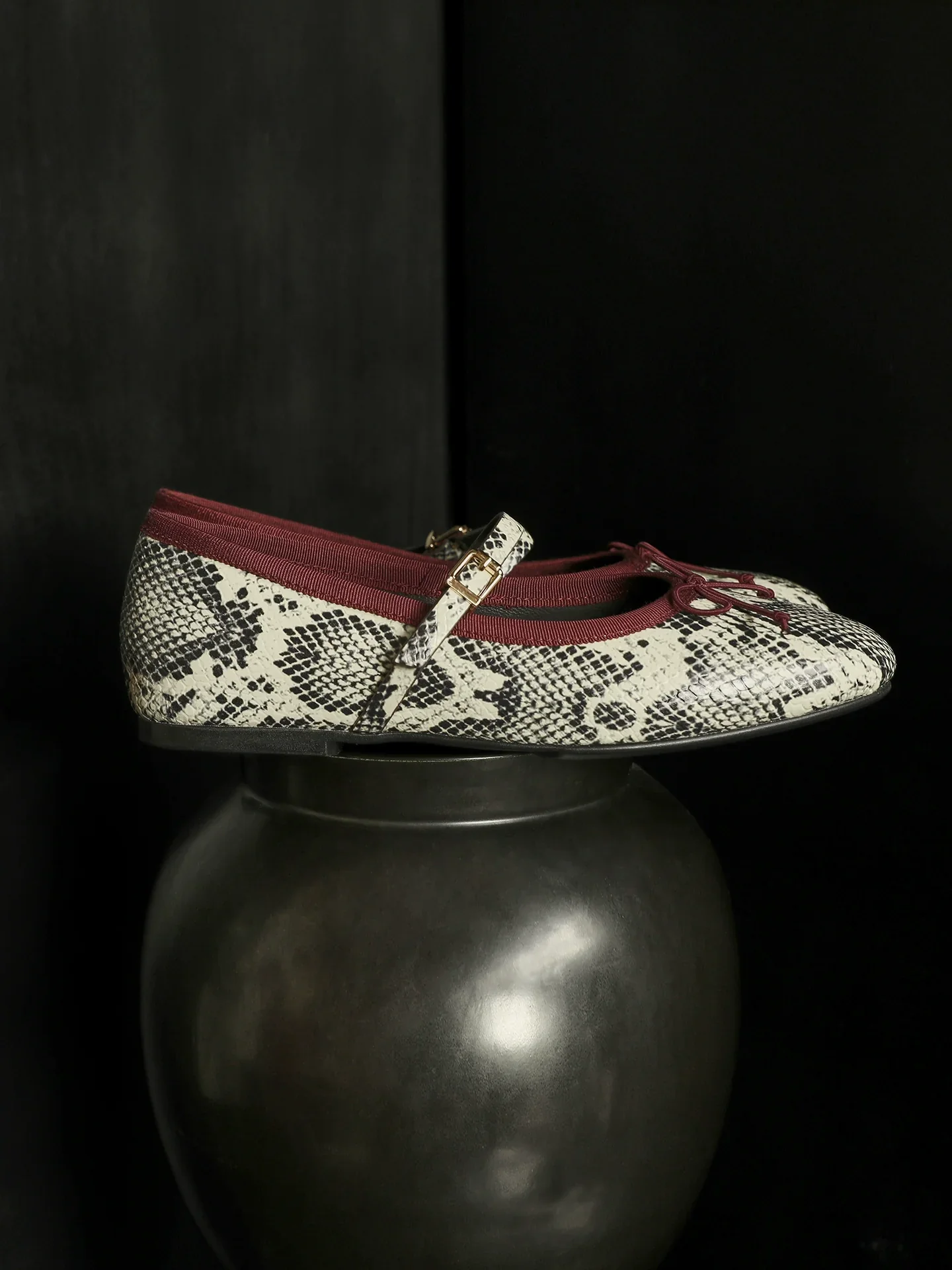 Amber Snake Mary Jane Flat (Top Grain Leather) - Image 4