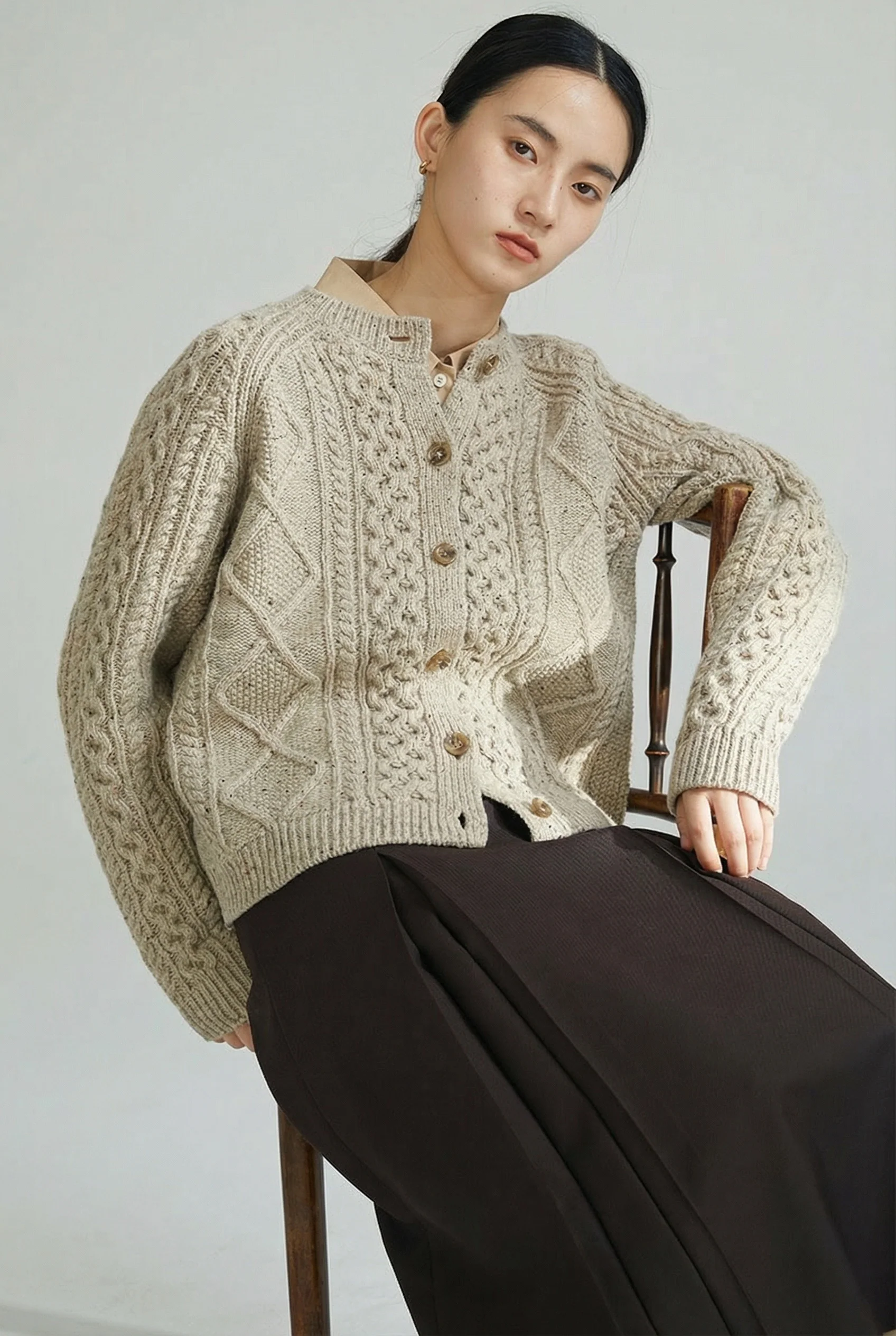 Aran Knit Cardigan - Image 6