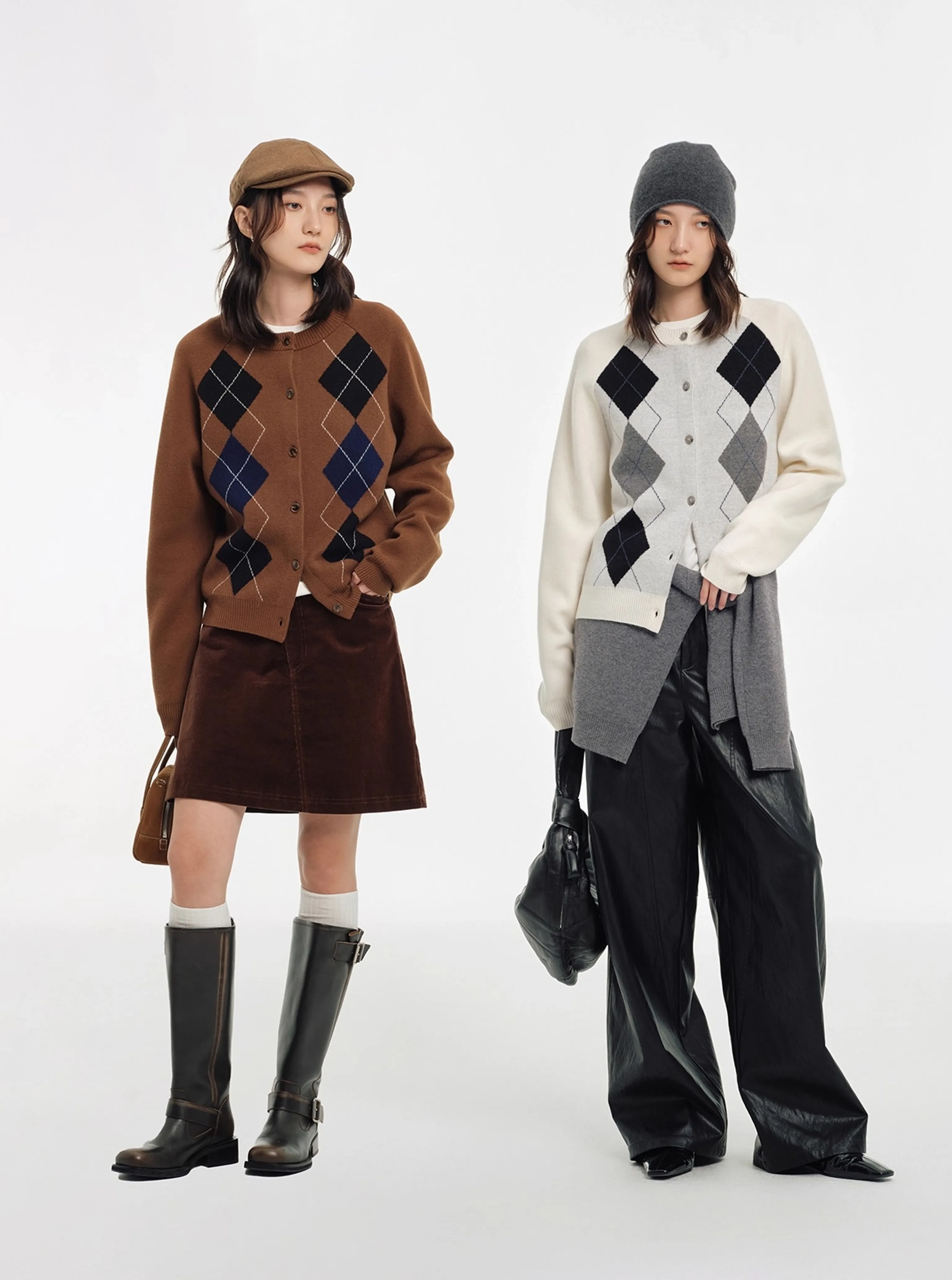 Argyle Button-Up Cardigan - Image 2