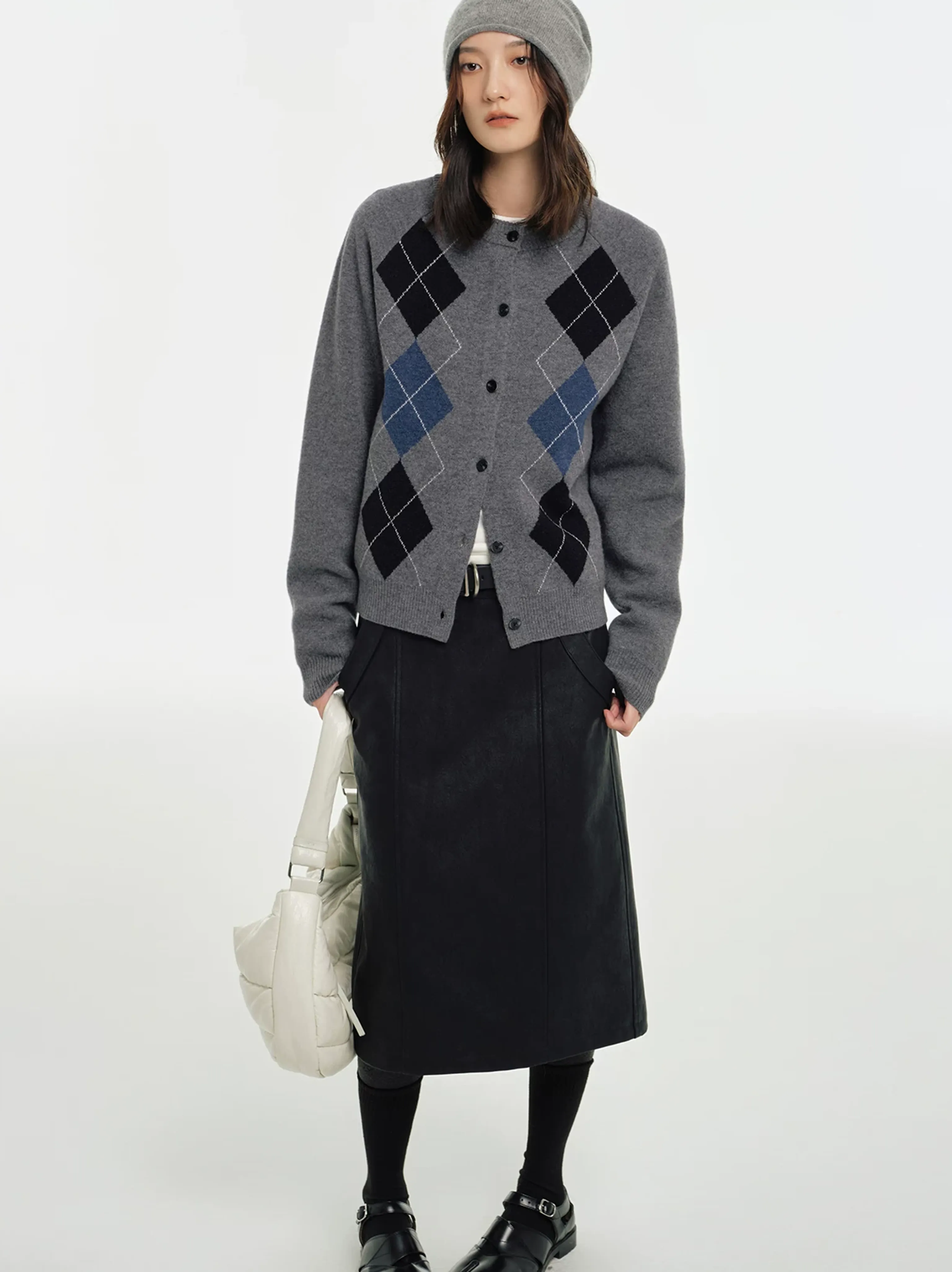 Argyle Button-Up Cardigan - Image 3
