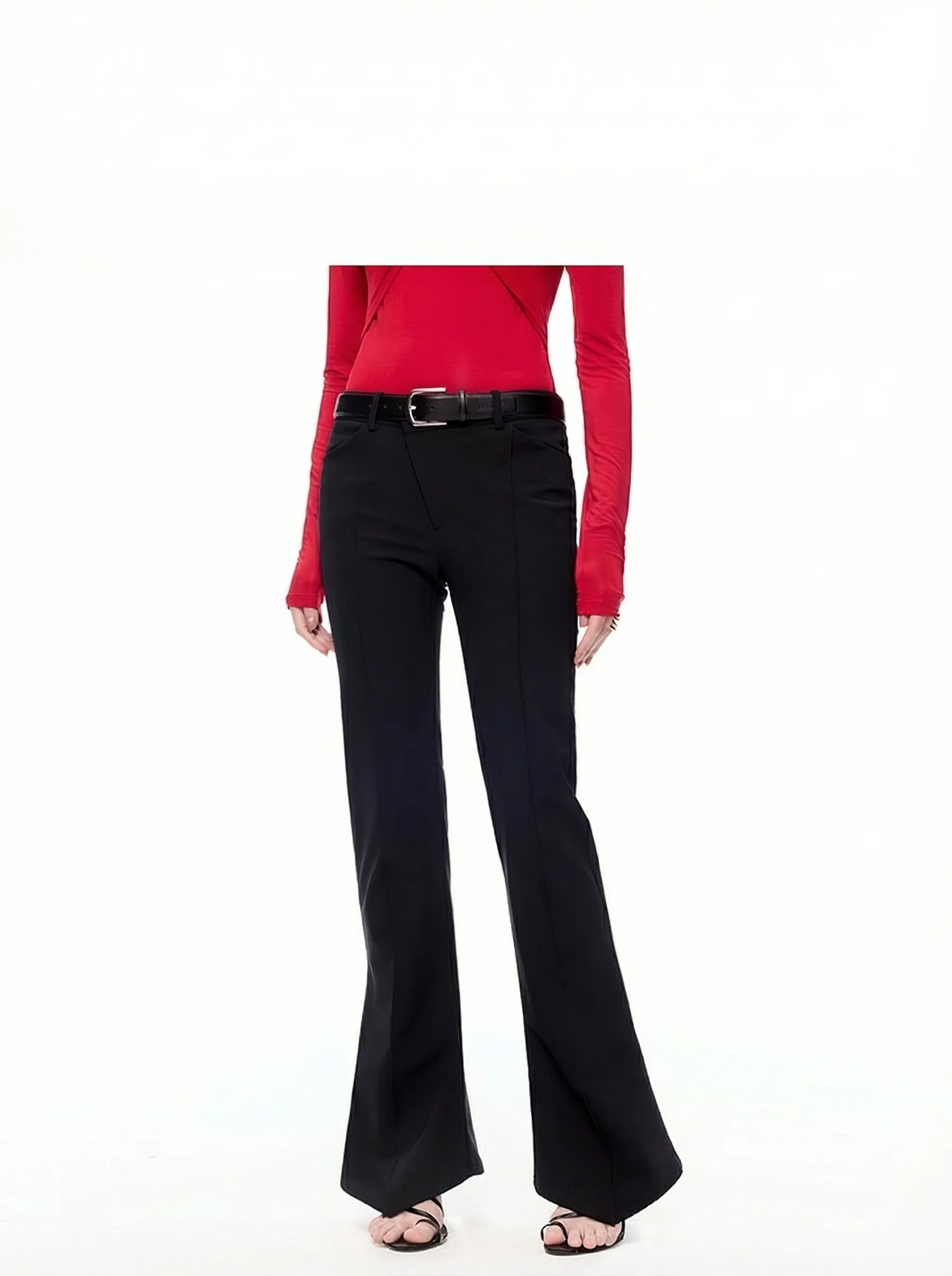 Asymmetric Flare Trousers