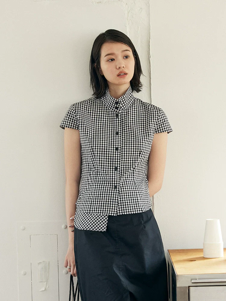 Asymmetric Gingham Shirt - Image 2