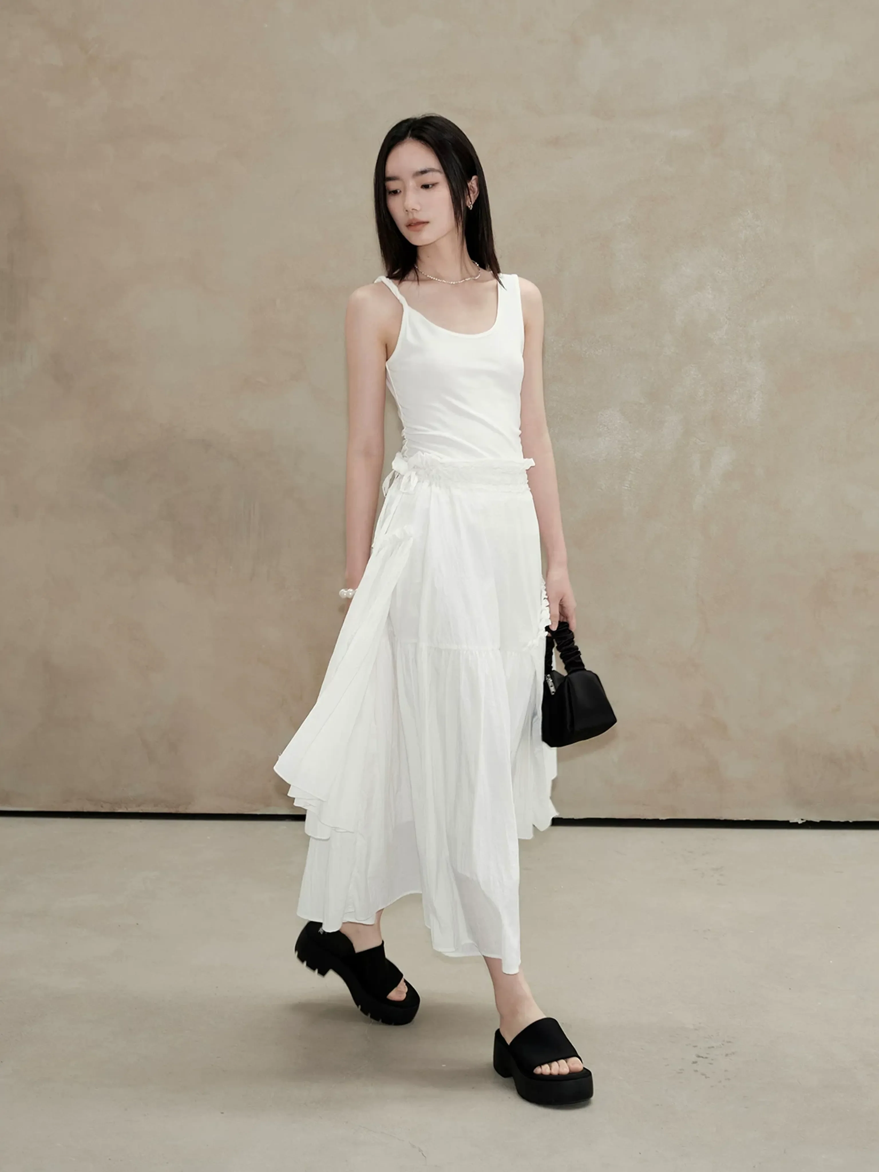 Asymmetric Knit Tank Top - Image 2