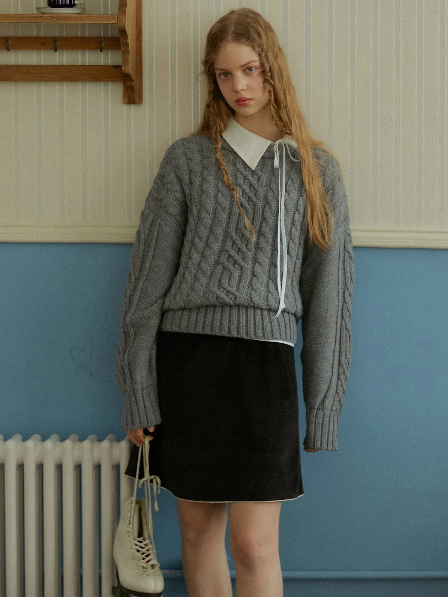 Asymmetric Lace Embroidered Shirt - Image 3