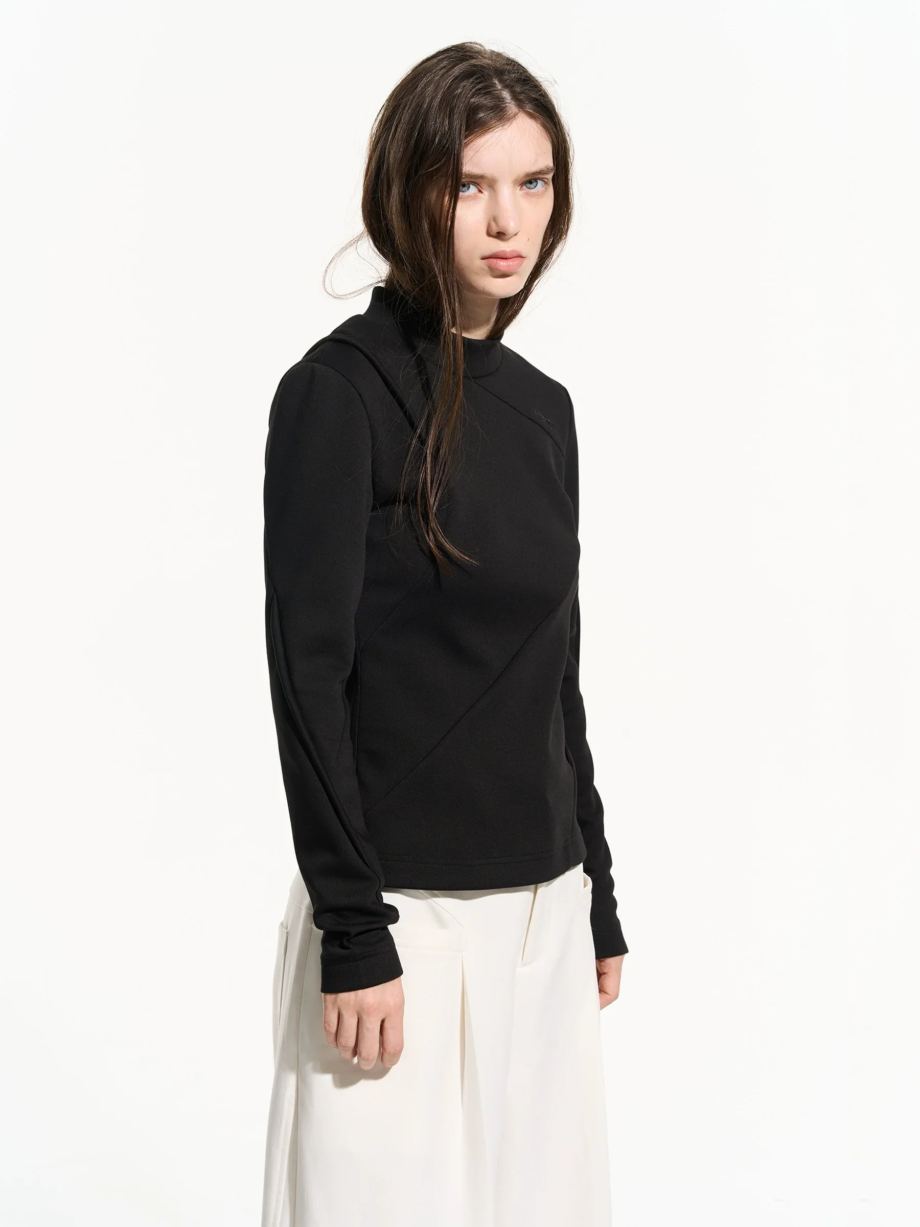 Asymmetric Layered Long-Sleeve Top
