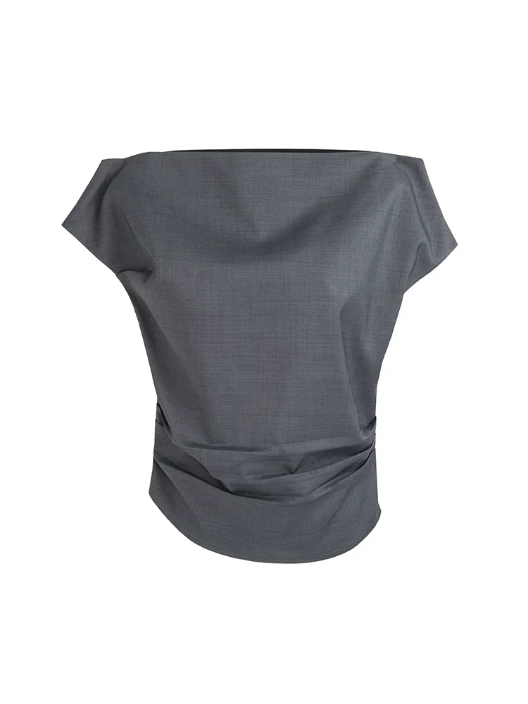 Asymmetric Off-Shoulder Ruched Top - Image 4