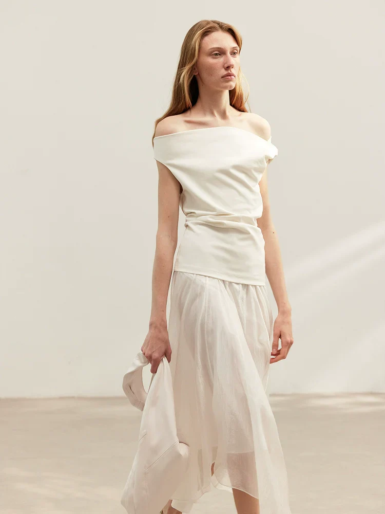 Asymmetric One-Shoulder Knit Top - Image 2