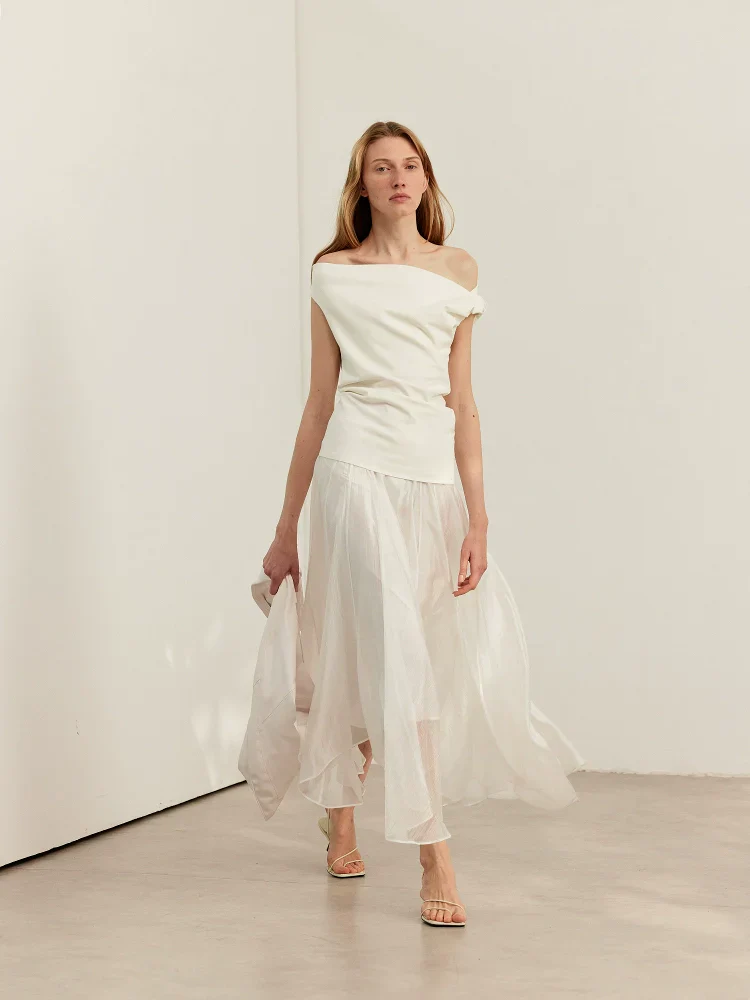 Asymmetric One-Shoulder Knit Top - Image 3