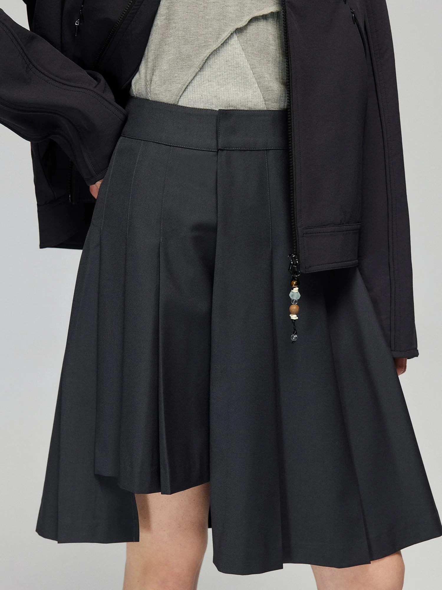 Asymmetric Pleated A-Line Skirt - Image 2