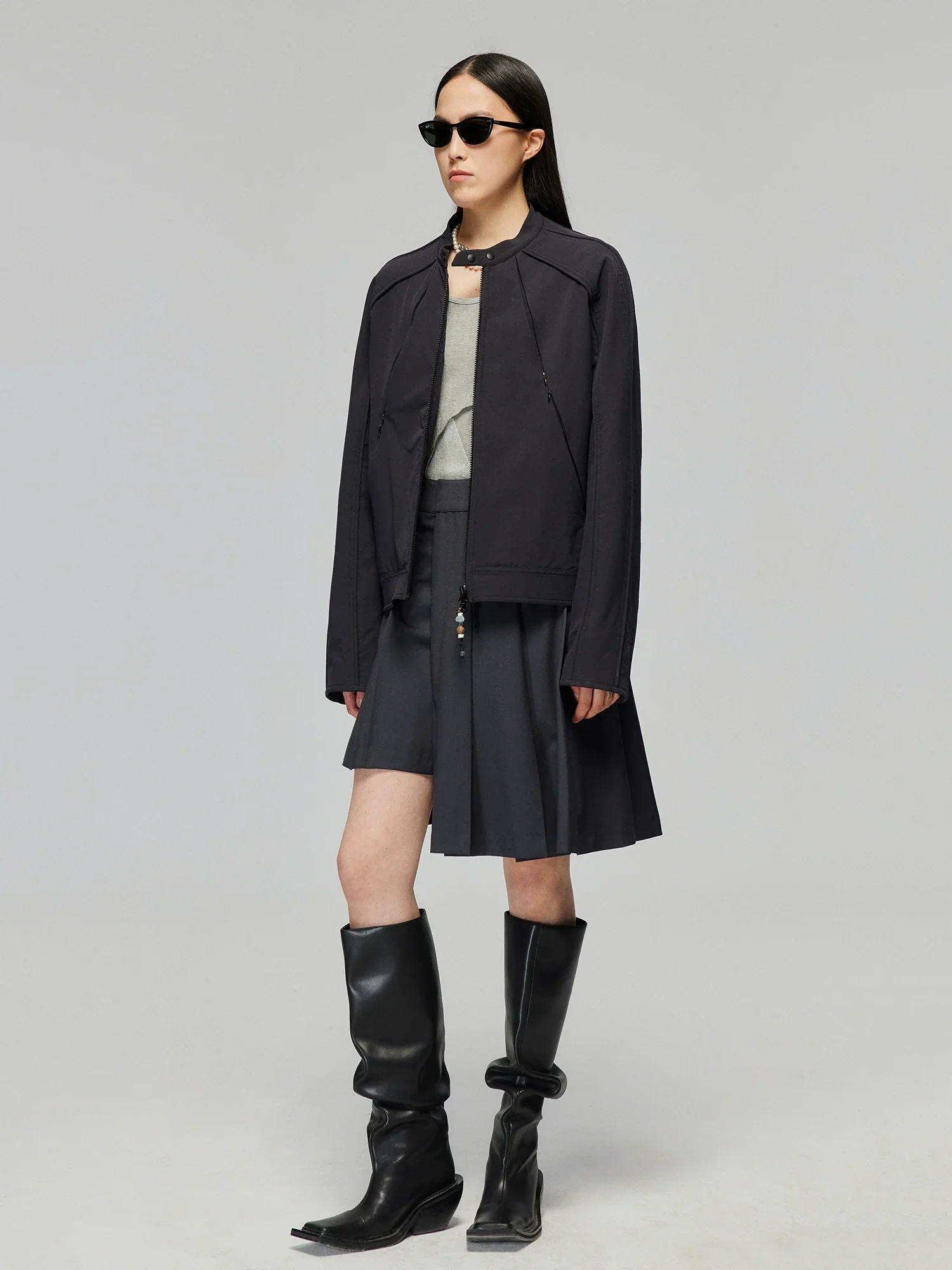 Asymmetric Pleated A-Line Skirt - Image 4