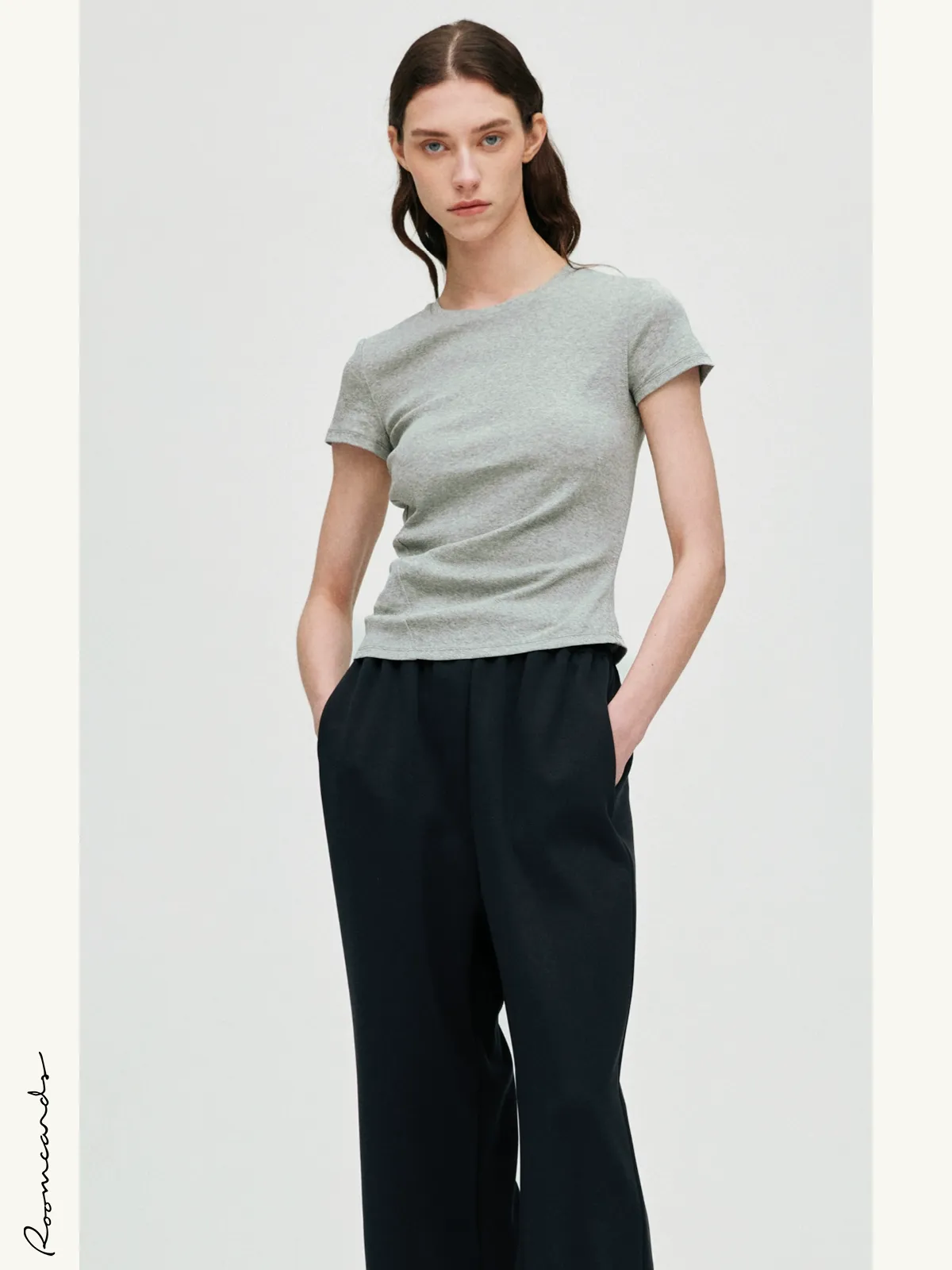 Asymmetric Pleated Cotton Tee - Image 7