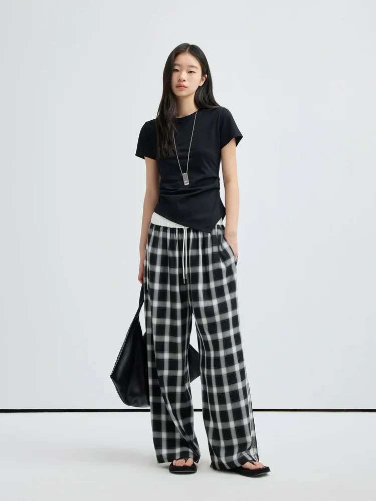 Asymmetric Ruched-Hem Tee - Image 2
