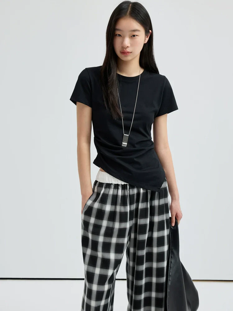 Asymmetric Ruched-Hem Tee - Image 5