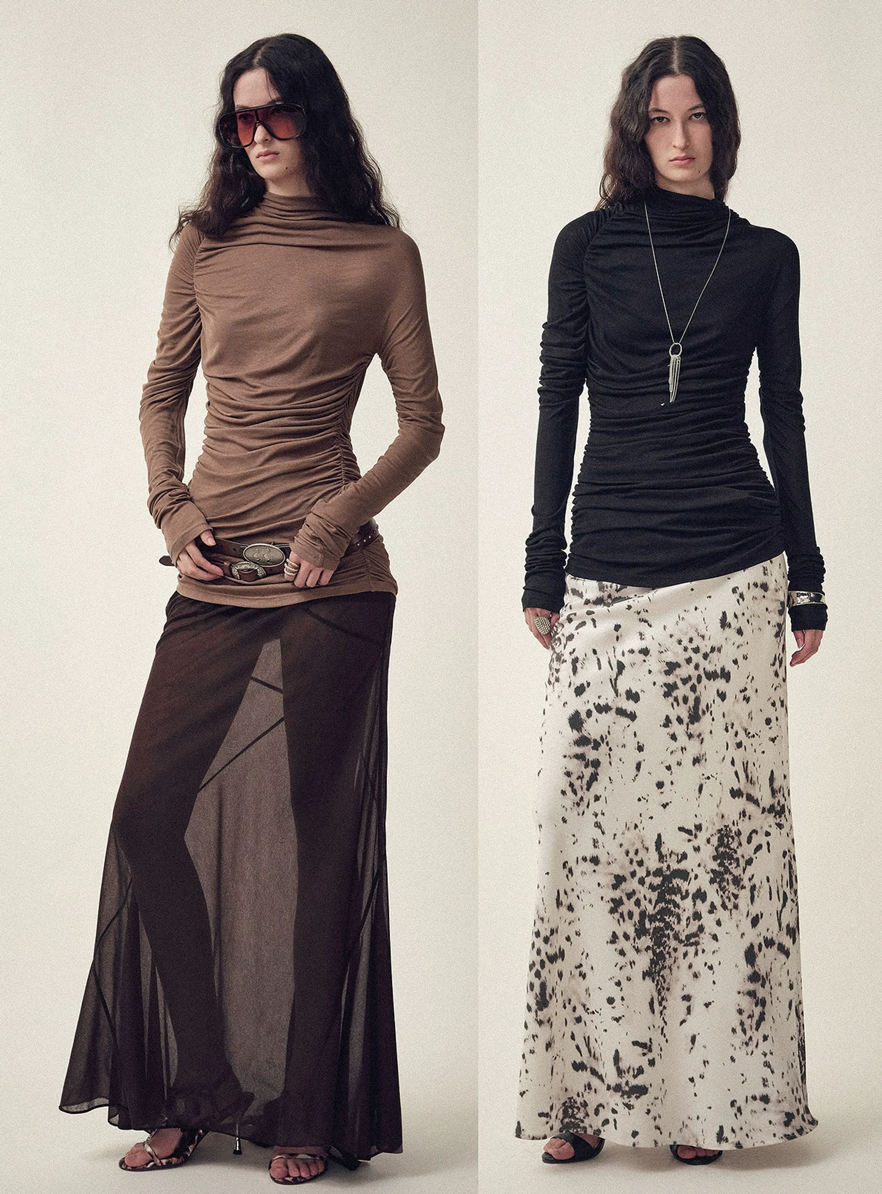 Asymmetric Ruched Mock-Neck Top - Image 8