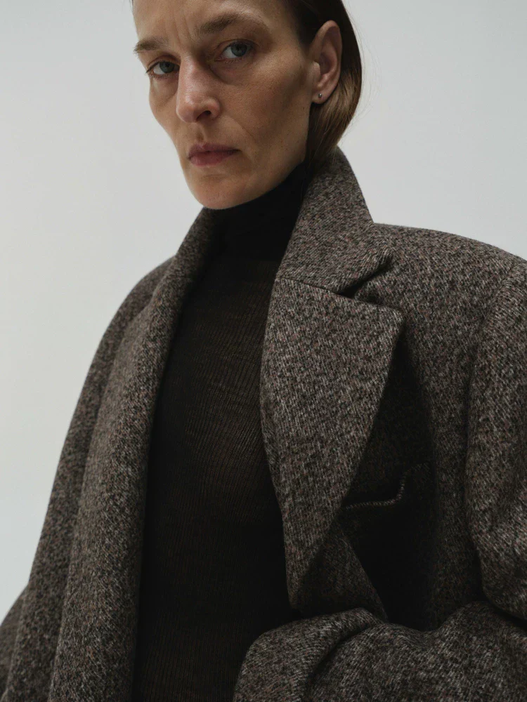 Asymmetric Tweed Coat - Image 4