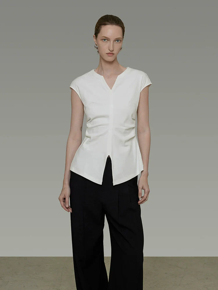 Asymmetric V-Neck Tee - Image 3