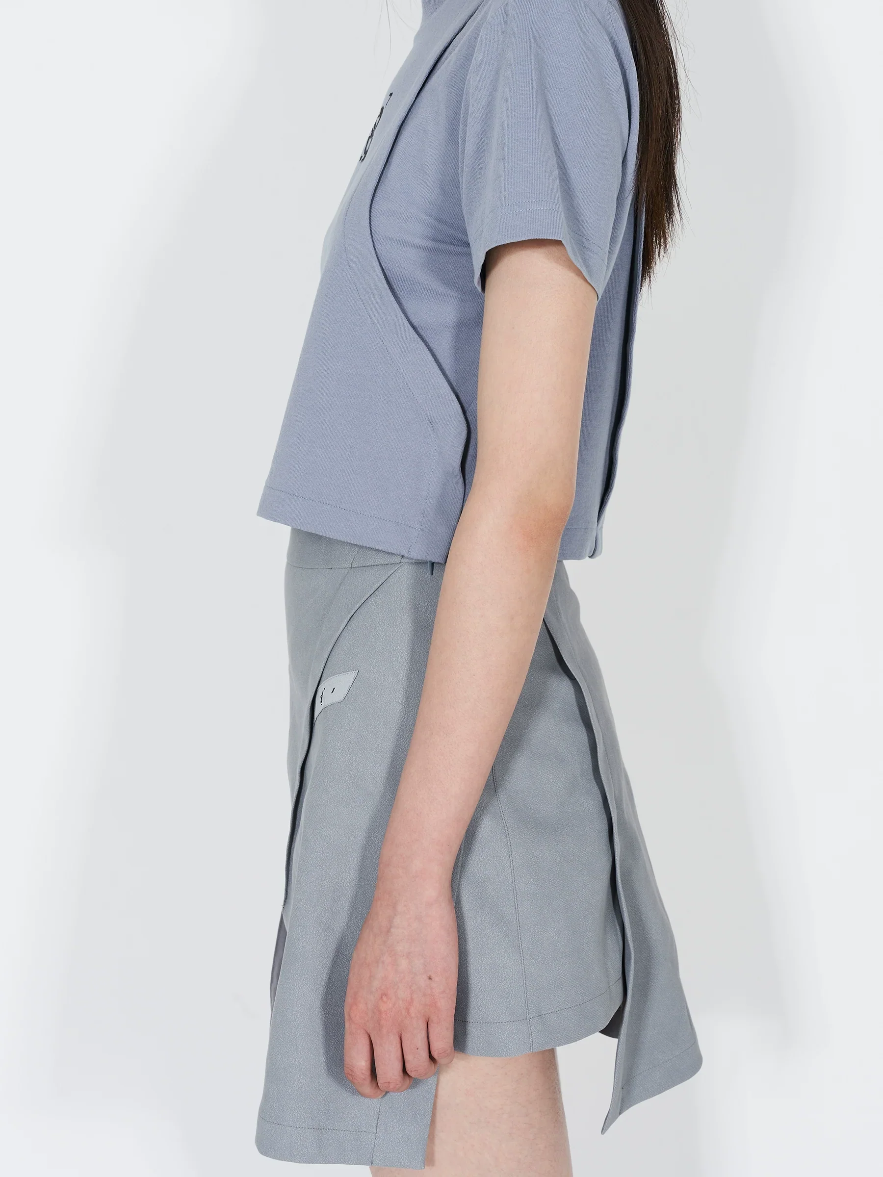 Asymmetric Wrap Mini Skirt - Image 3