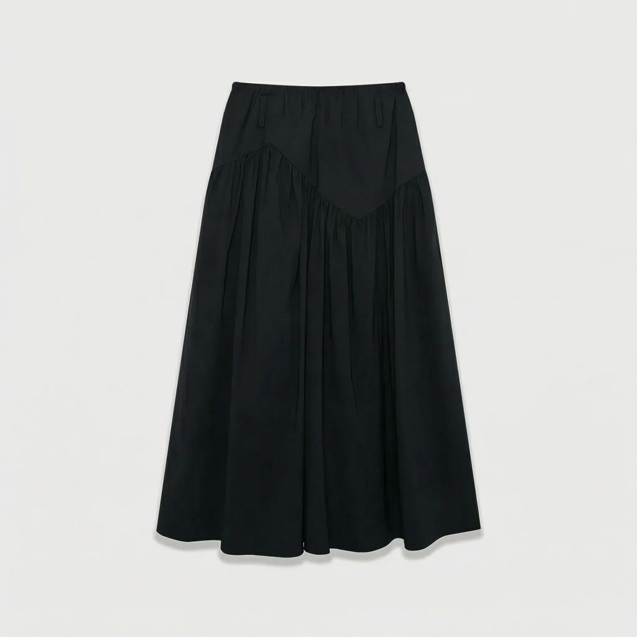 Asymmetric Yoke Gathered Skirt - Image 7