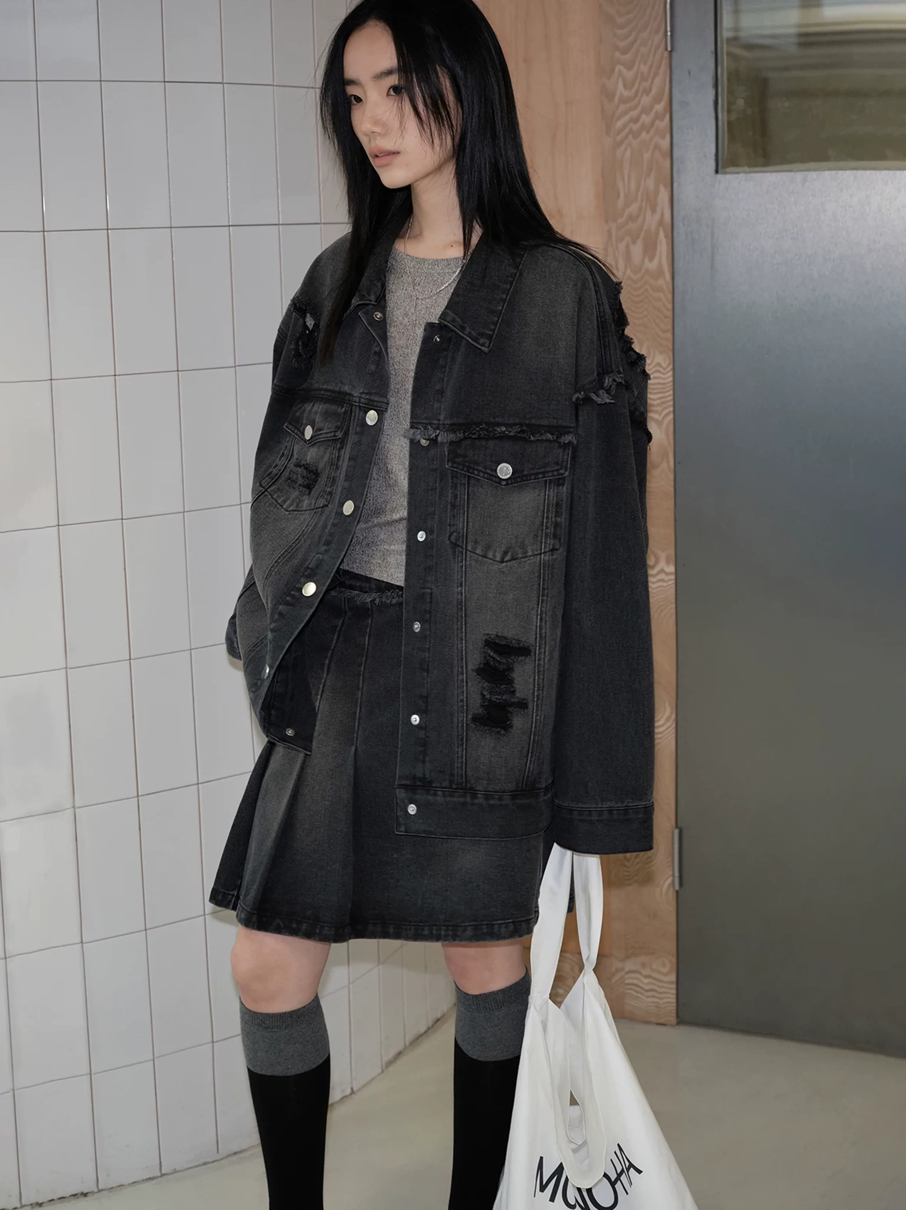 Asymmetrical Button Detail T-Shirt