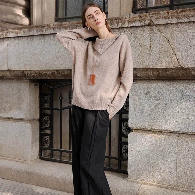 Asymmetrical Collar Sweater - Image 6