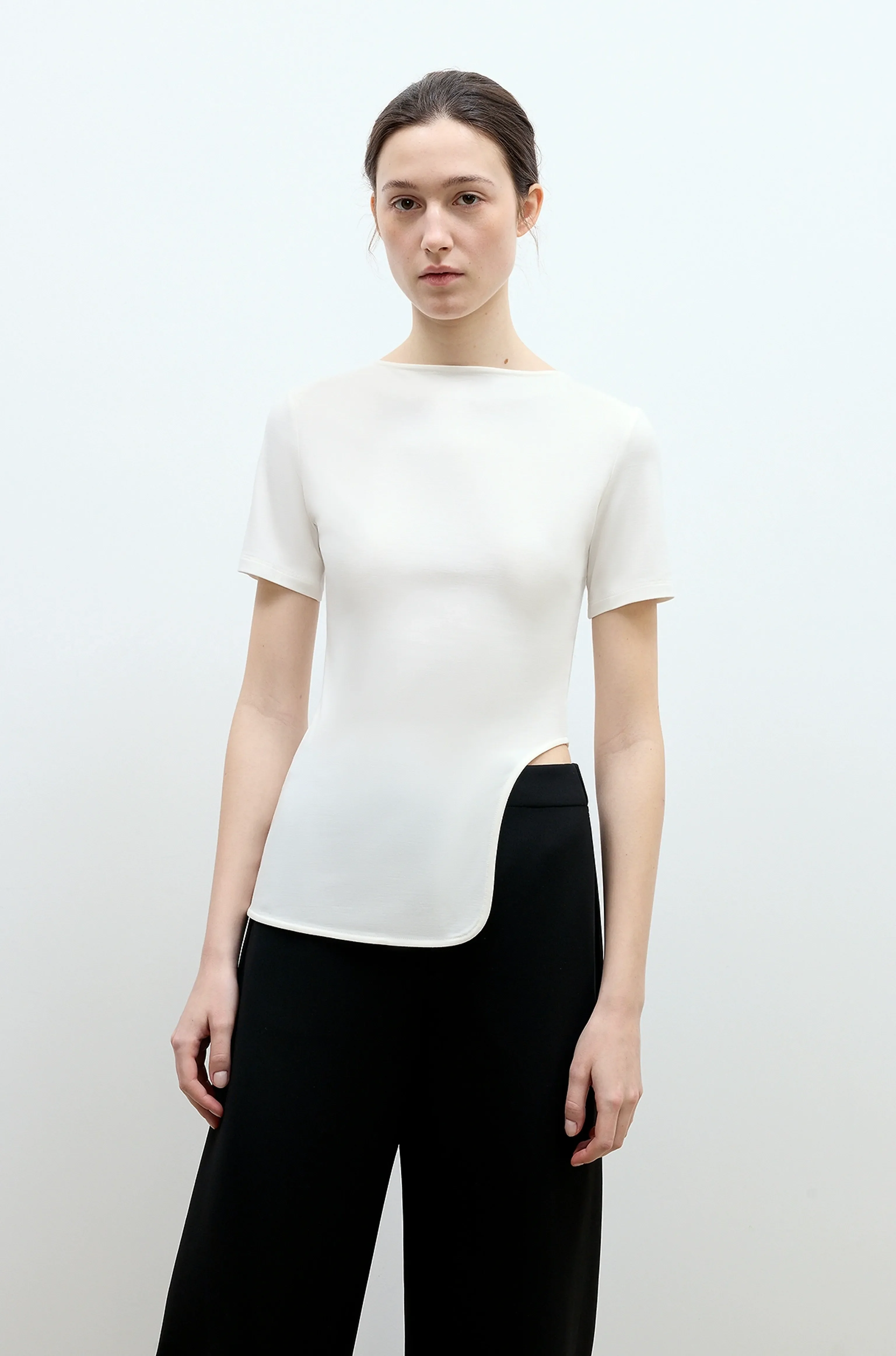 Asymmetrical Hem Tee - Image 3