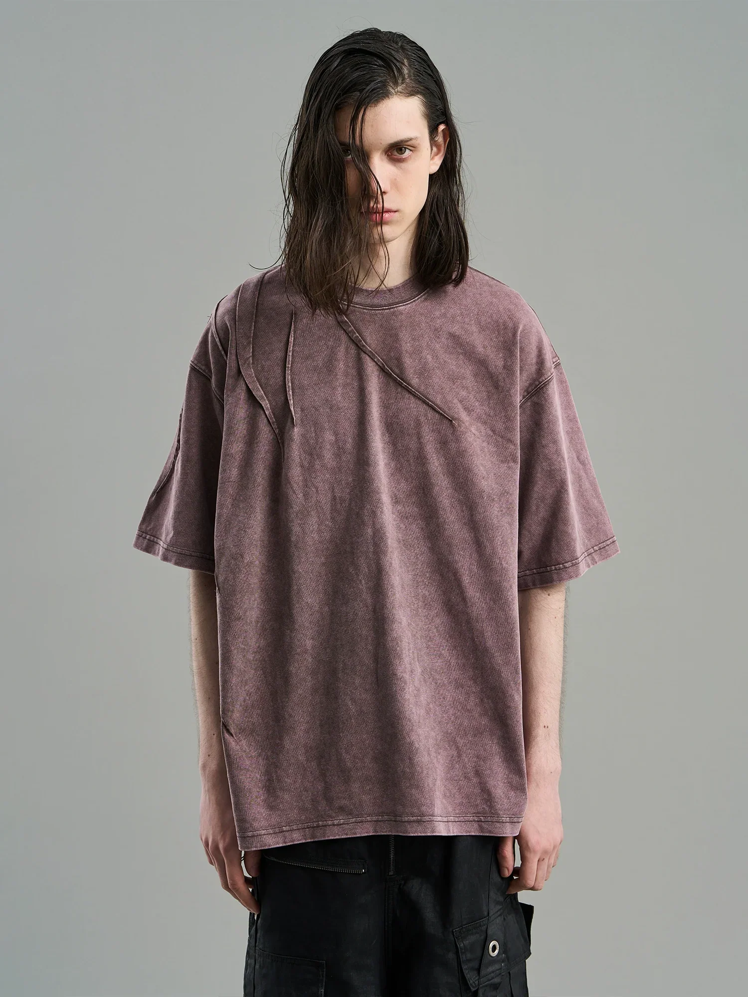 Asymmetrical Pleat T-Shirt - Image 2