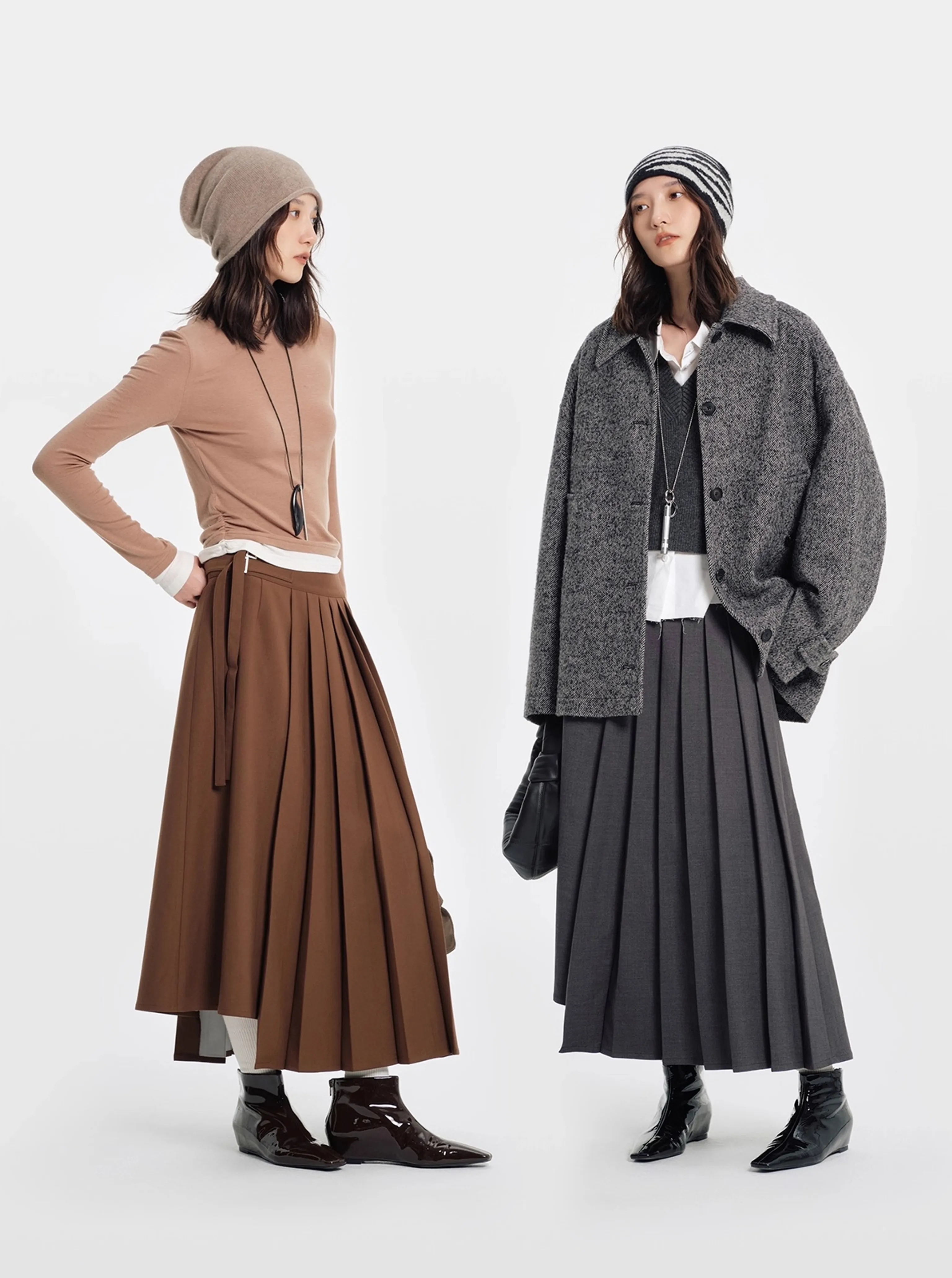 Asymmetrical Pleated Skirt - Image 2