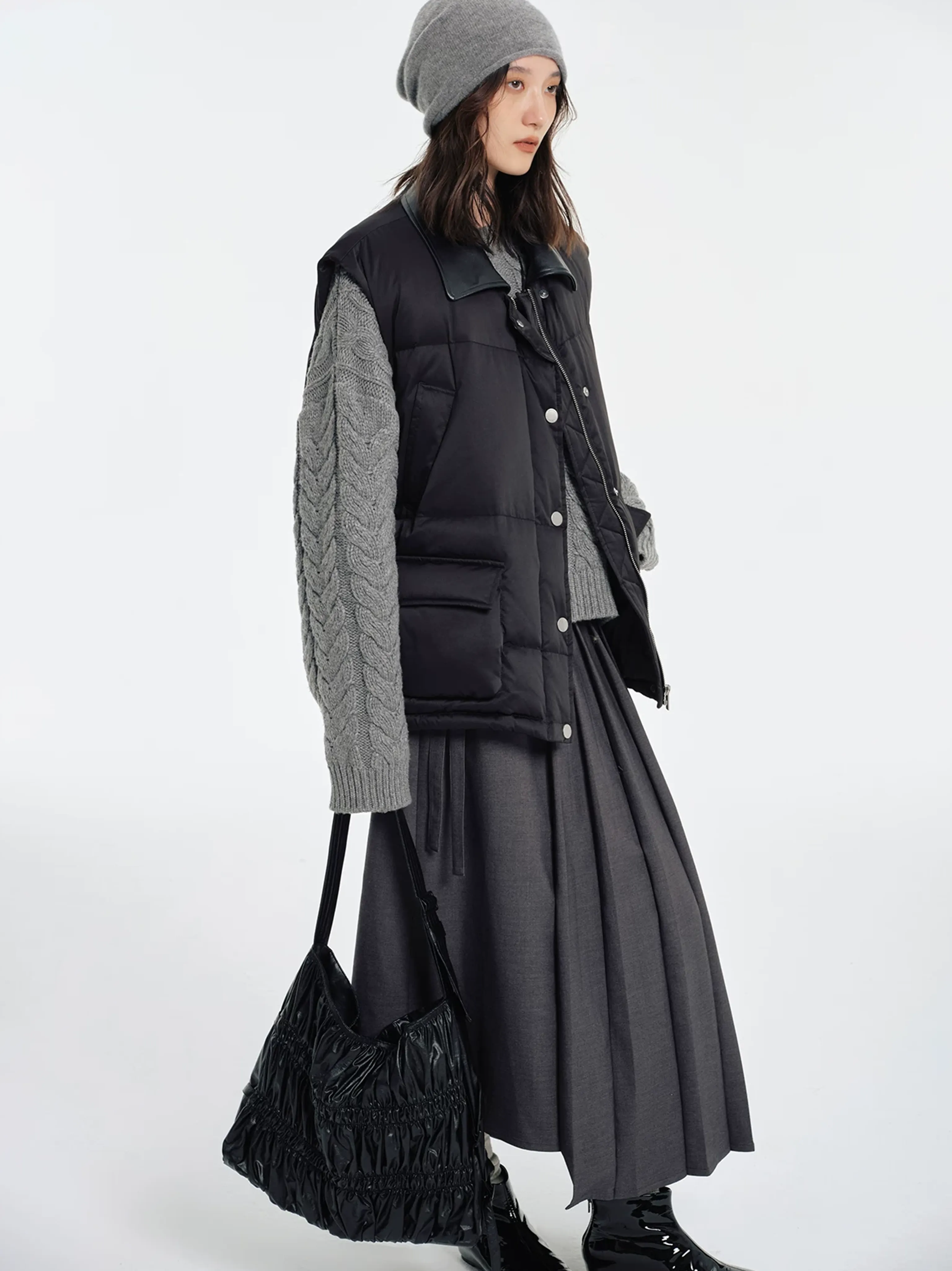 Asymmetrical Pleated Skirt - Image 3