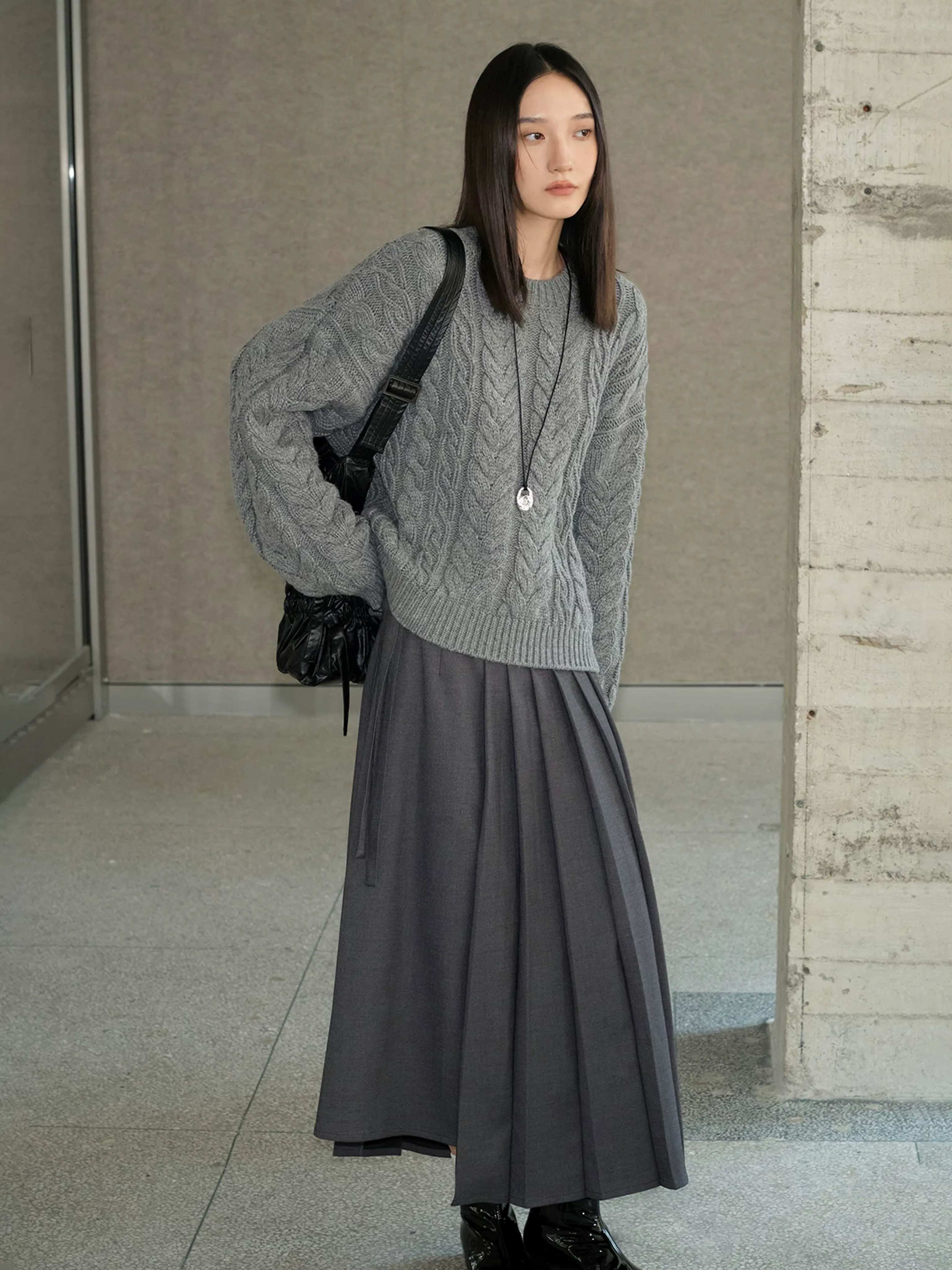 Asymmetrical Pleated Skirt - Image 4