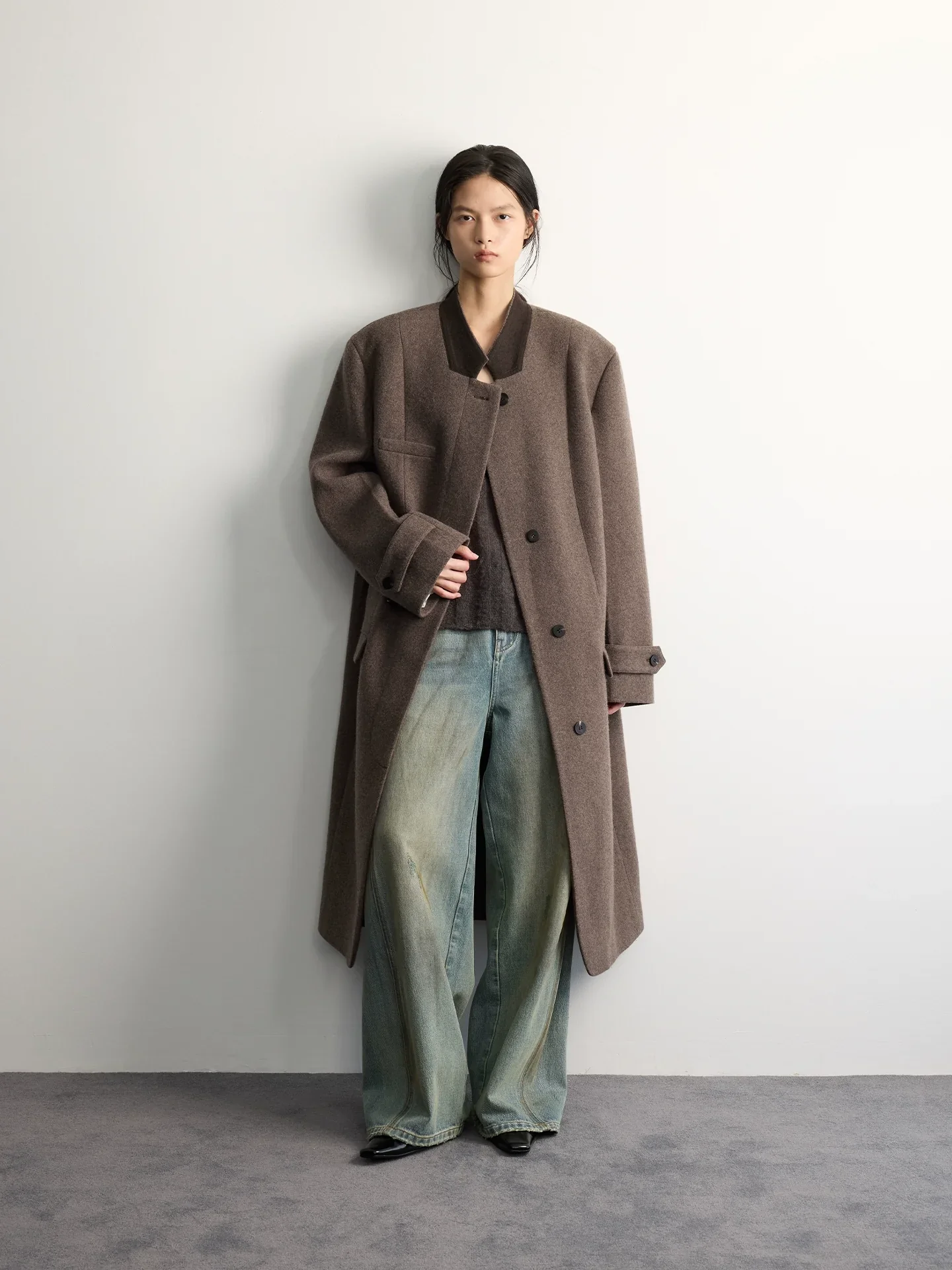 Australian Merino Wool Long Straight Coat - Image 2