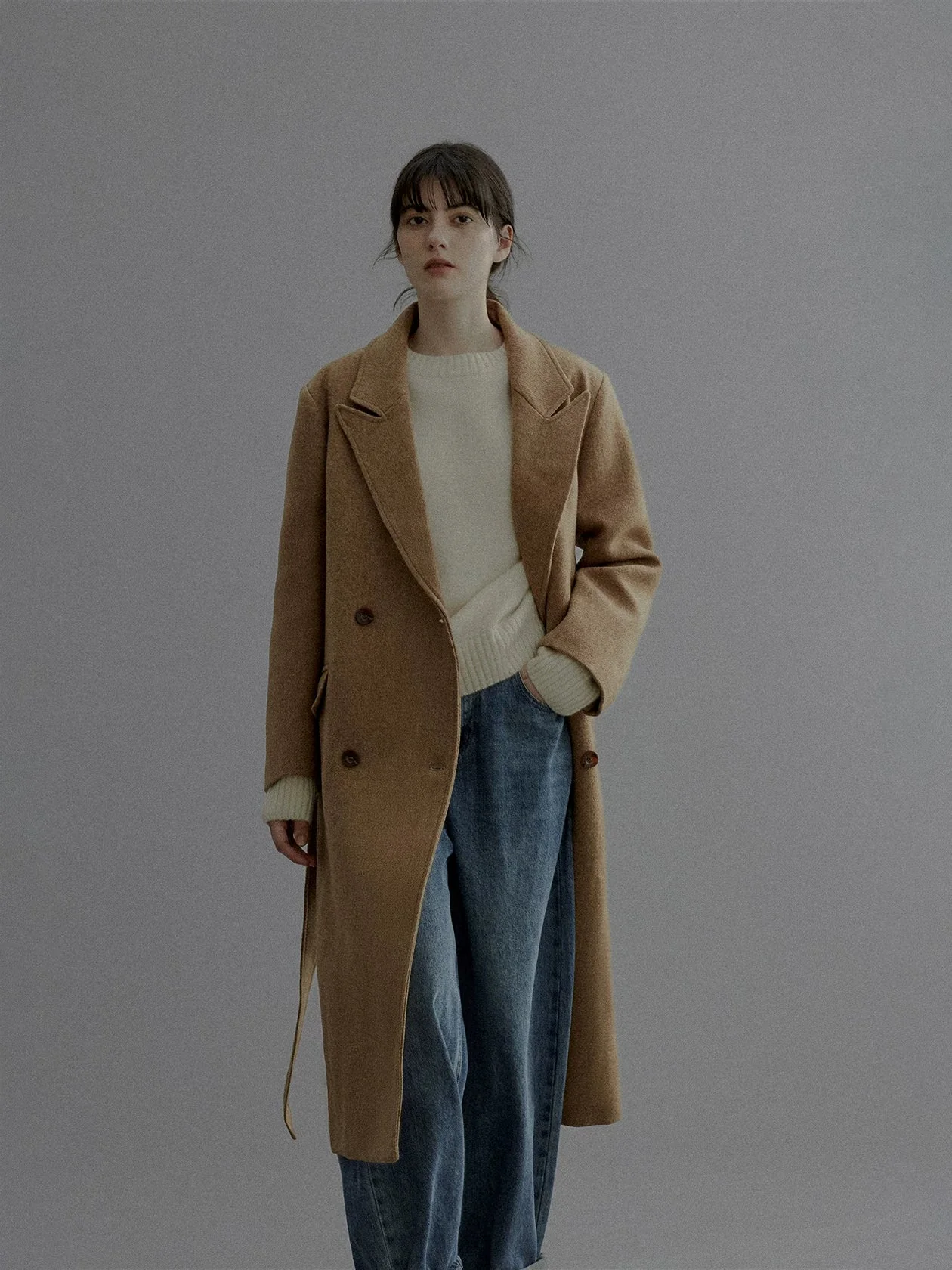 Australian Wool Belted Double-Breasted Coat - Image 2
