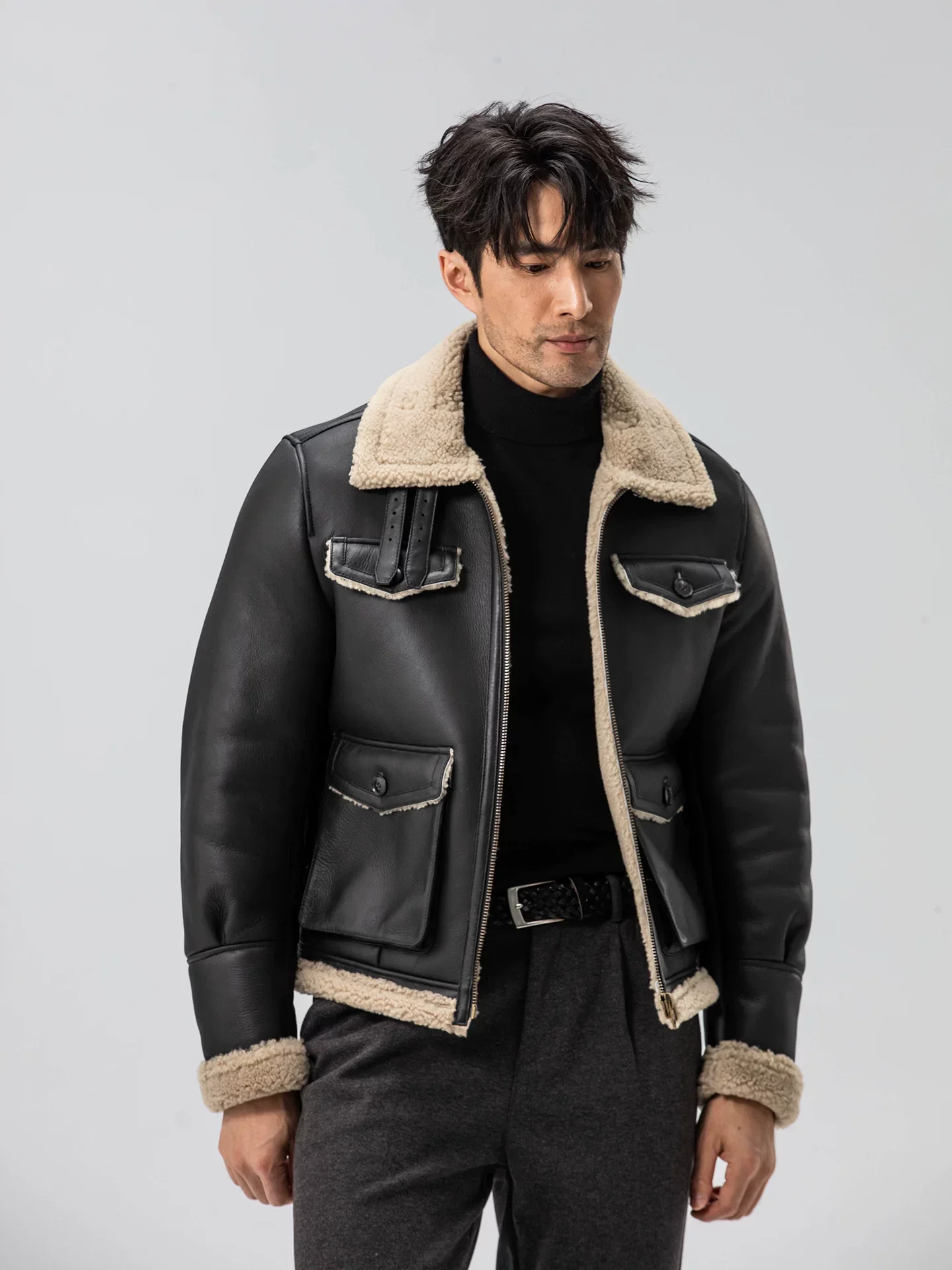 Aviator Shearling-Collar Jacket - Image 2