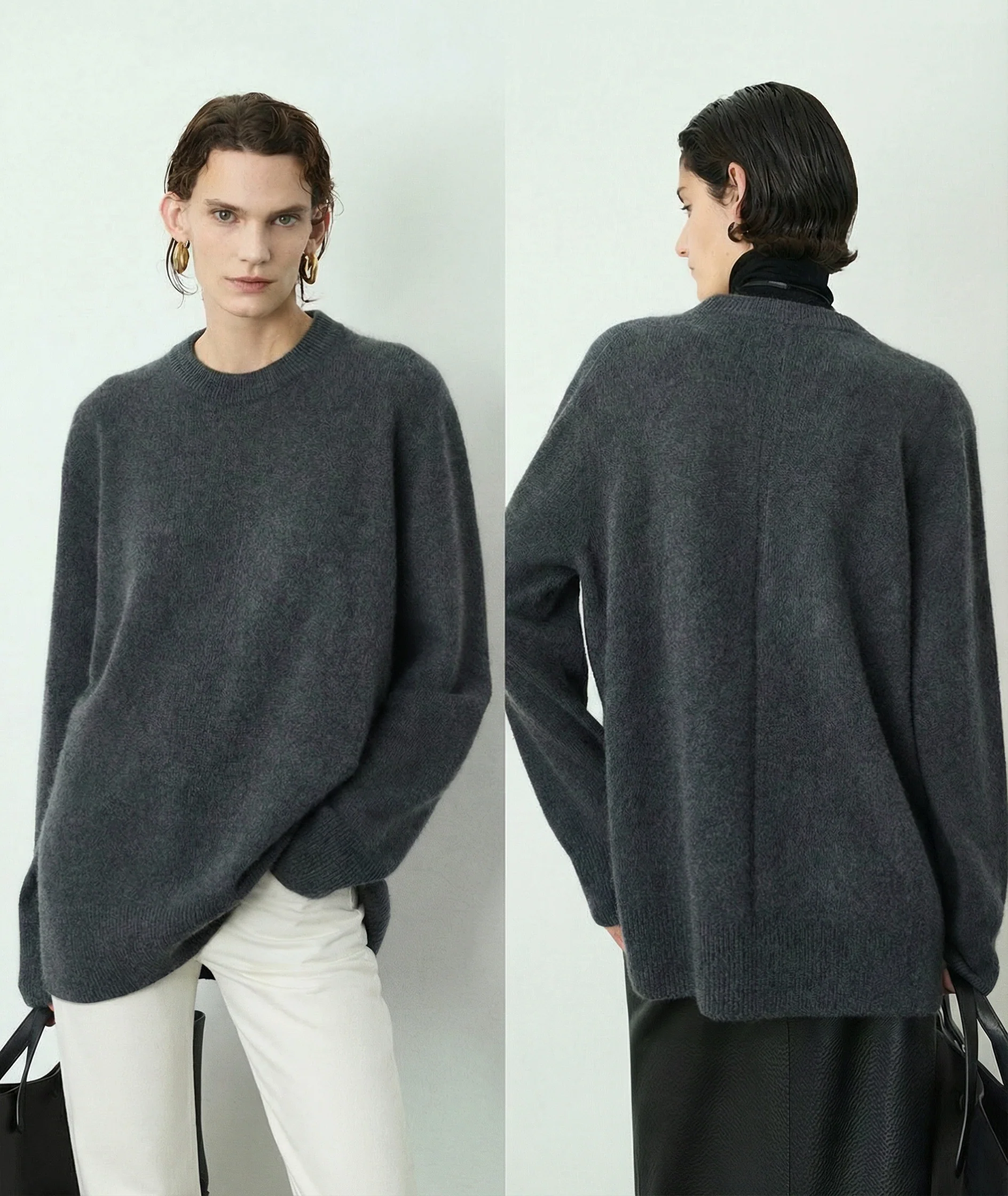 Baby Alpaca Cashmere Crewneck Sweater - Image 8