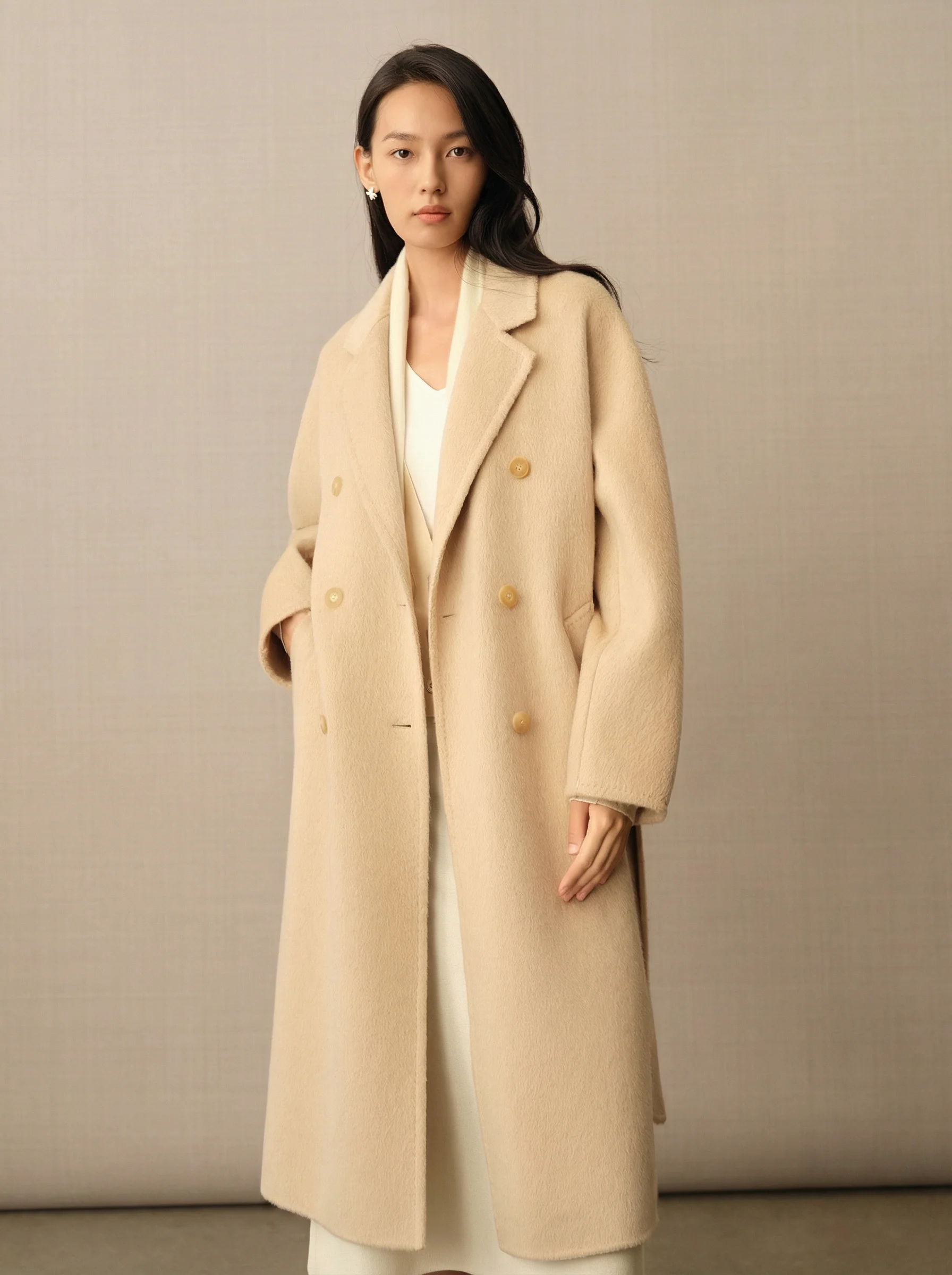 Baby Camel Hair Belted Coat - Image 2