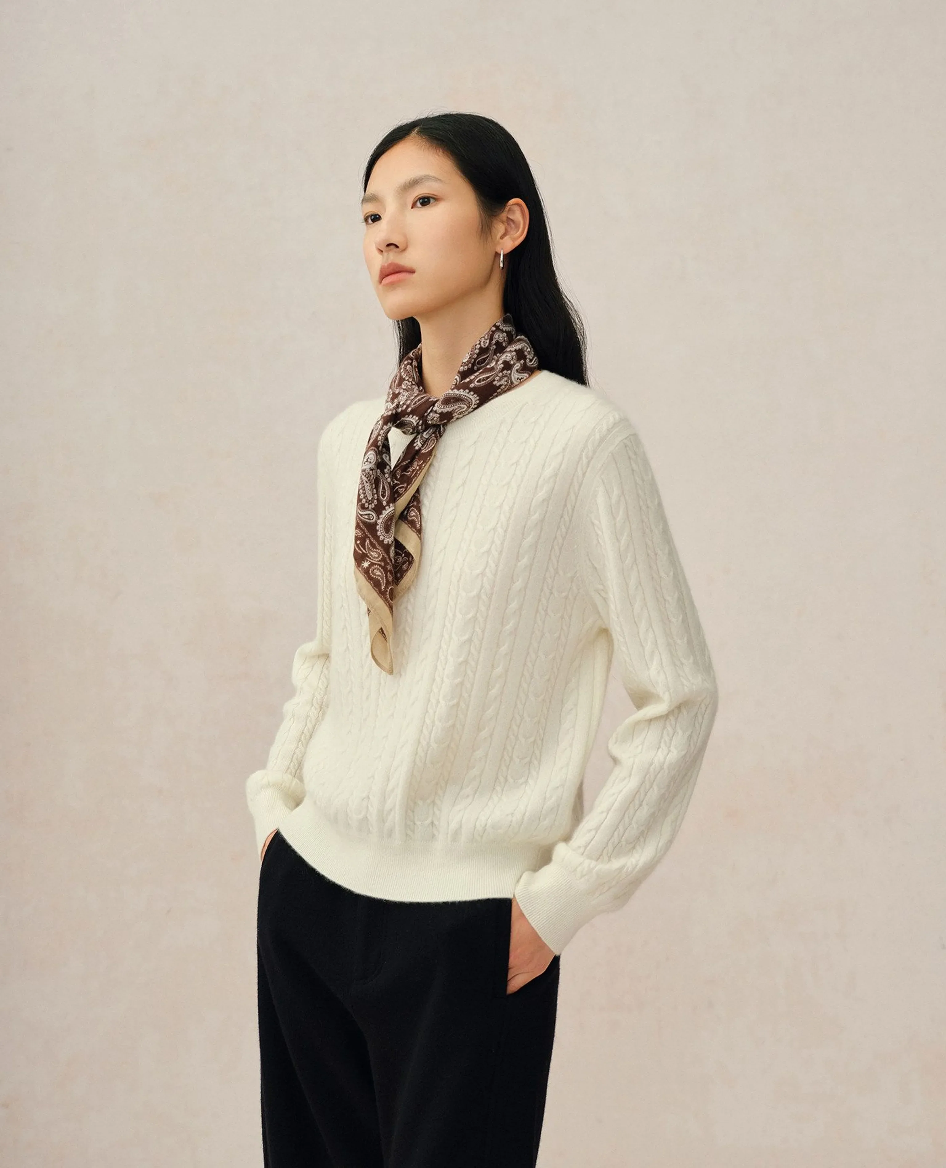 Baby Cashmere Cable Crewneck Sweater - Image 7