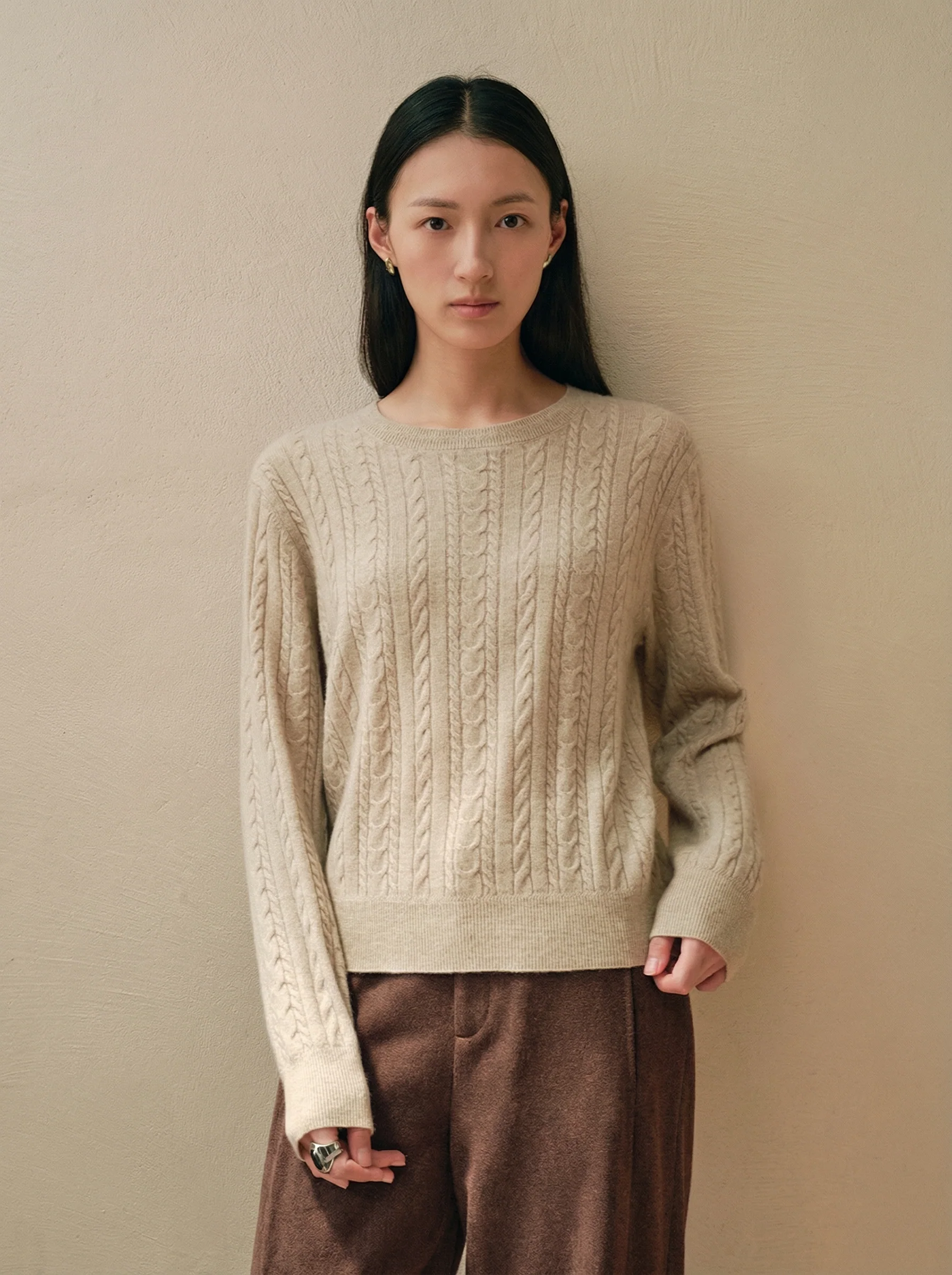 Baby Cashmere Cable Crewneck Sweater - Image 8