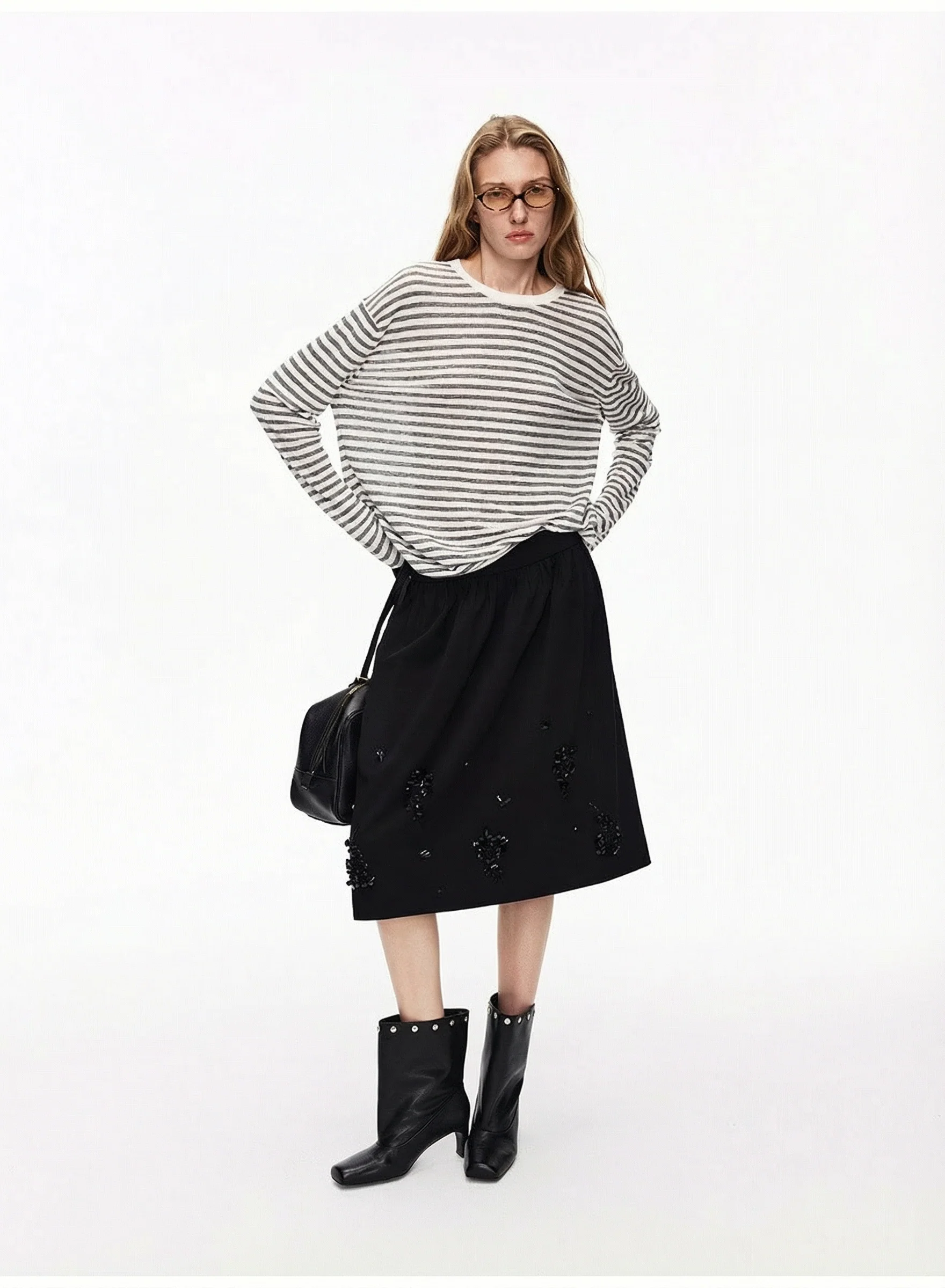 Beaded A-Line Midi Skirt - Image 2