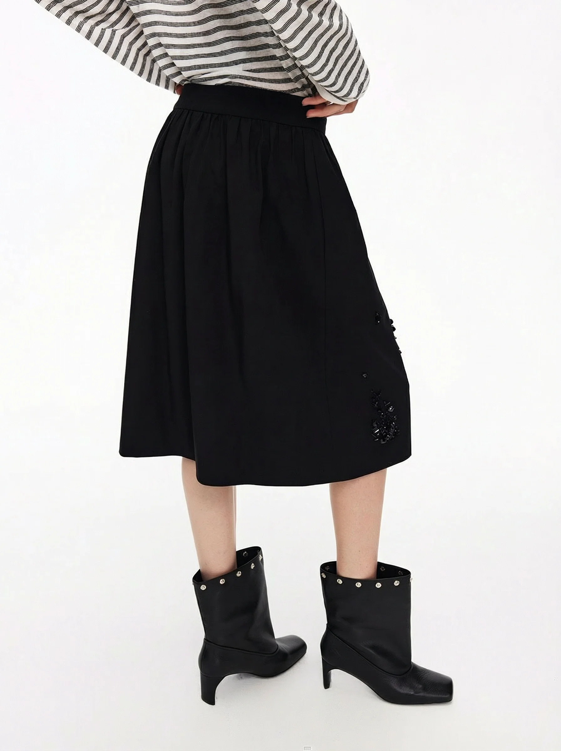 Beaded A-Line Midi Skirt - Image 3