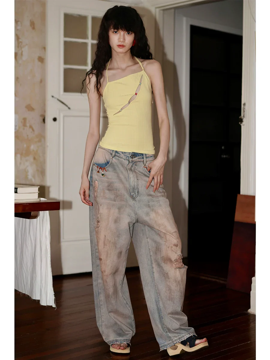 Beaded Cutout Halter Tank - Image 3