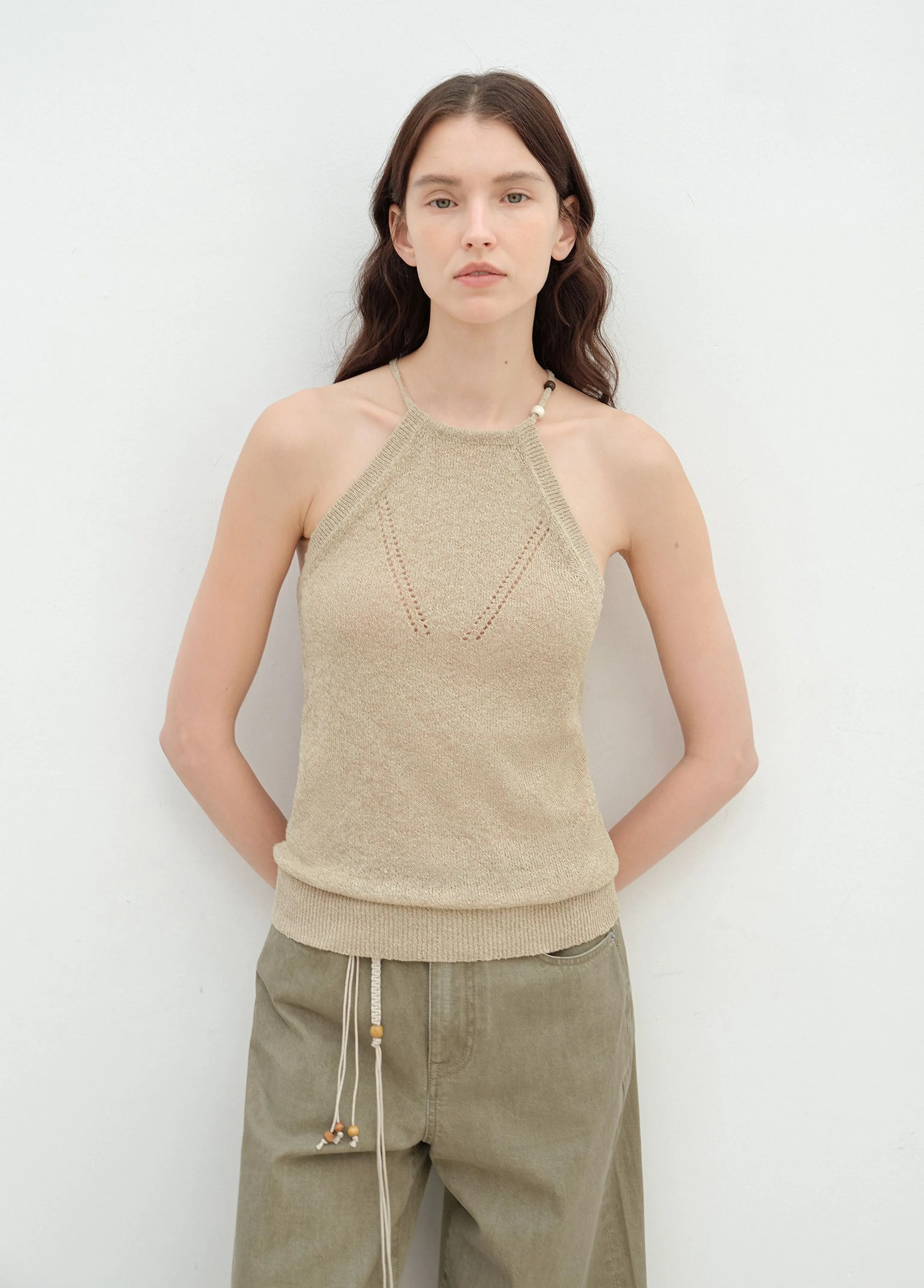 Beaded Halter Knit Top - Image 6
