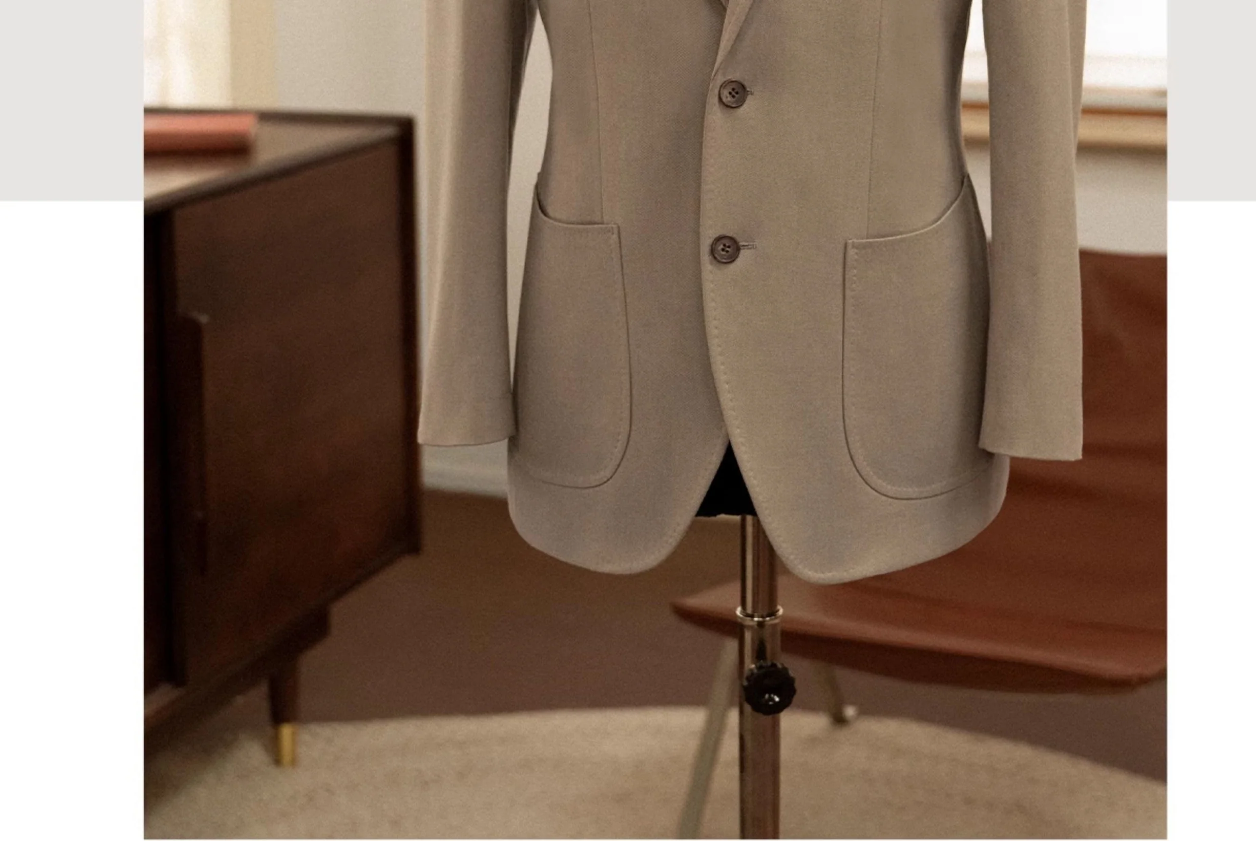 Beige Cavalry Twill Suit - Image 10