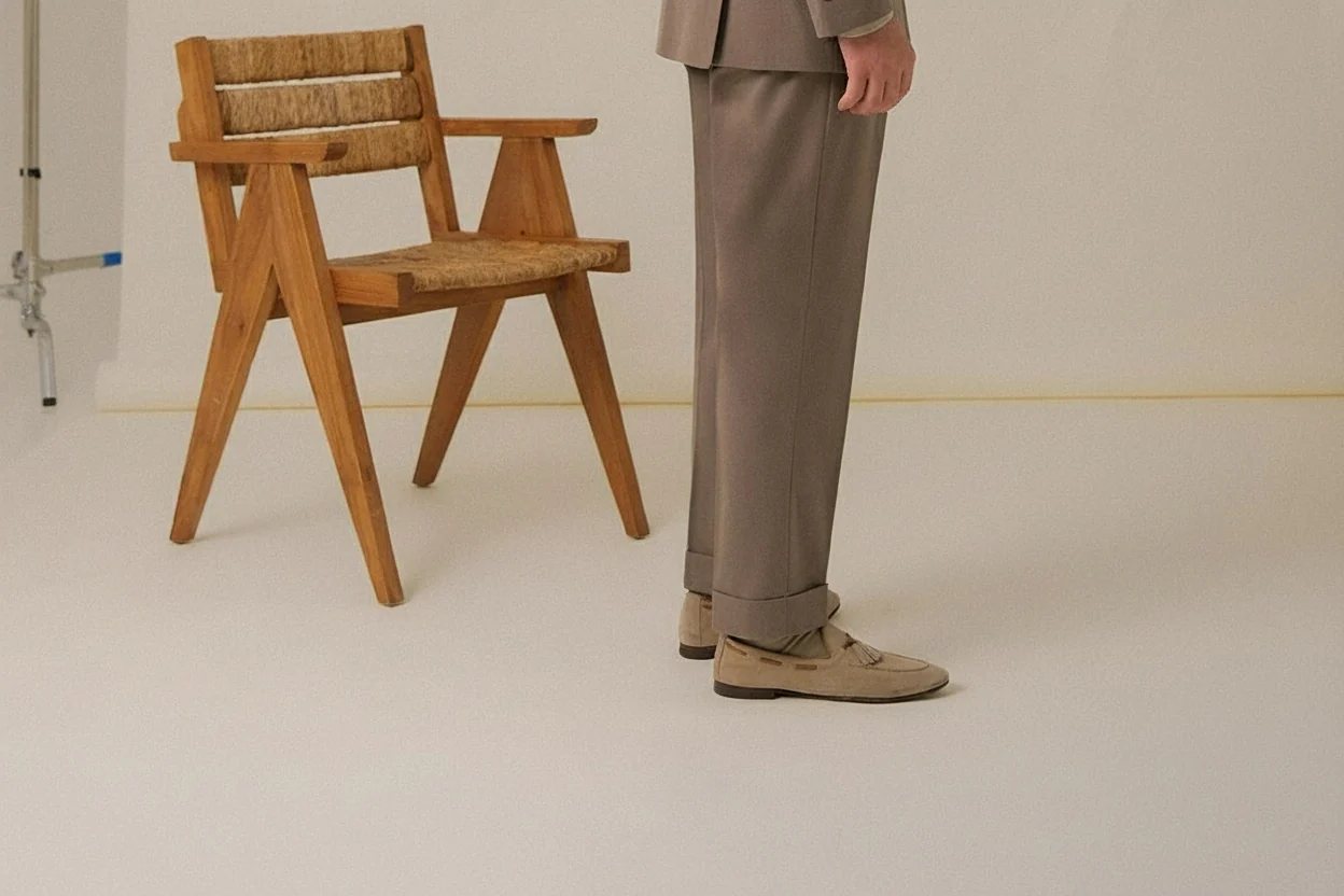 Beige Cavalry Twill Suit - Image 4