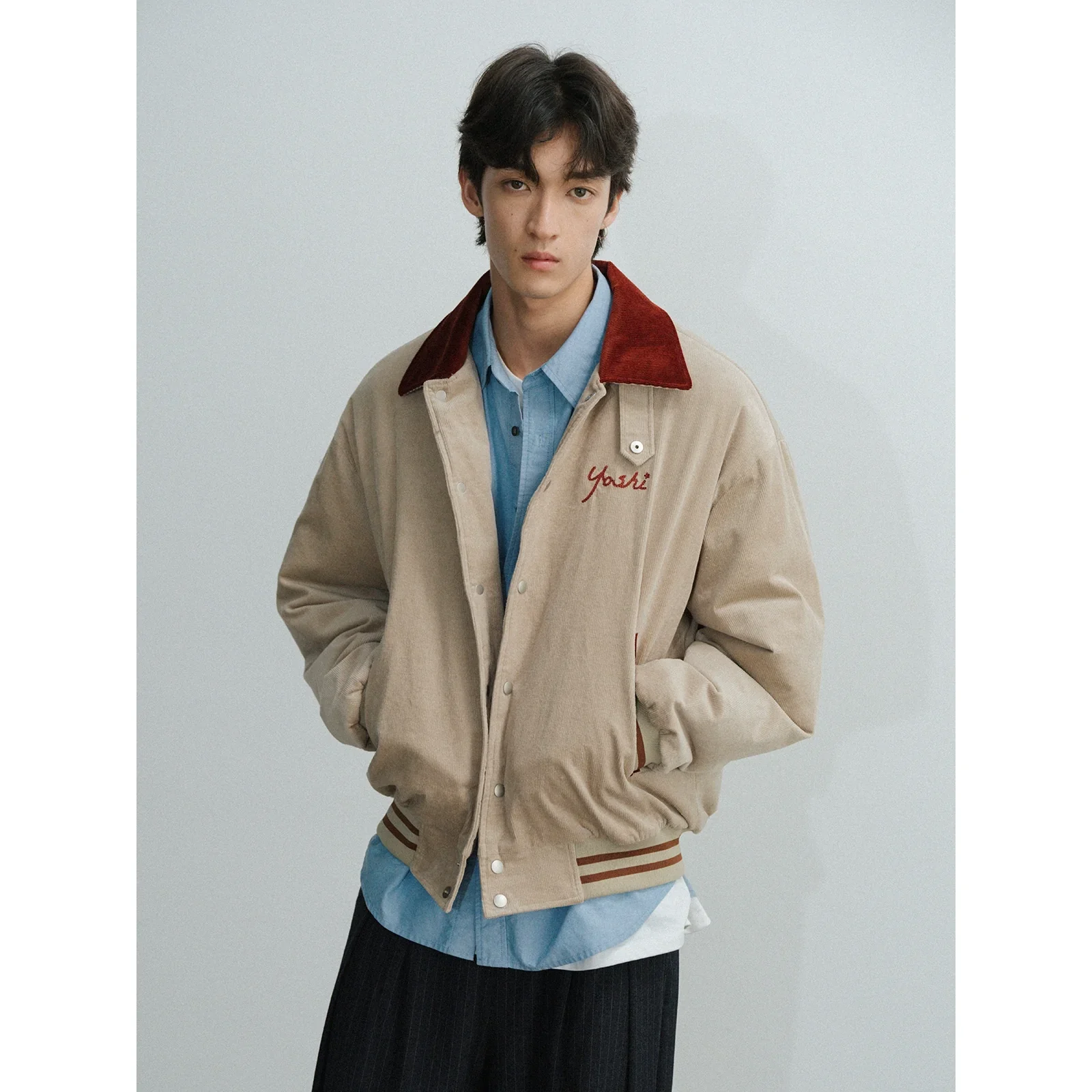 Beige Varsity Jacket