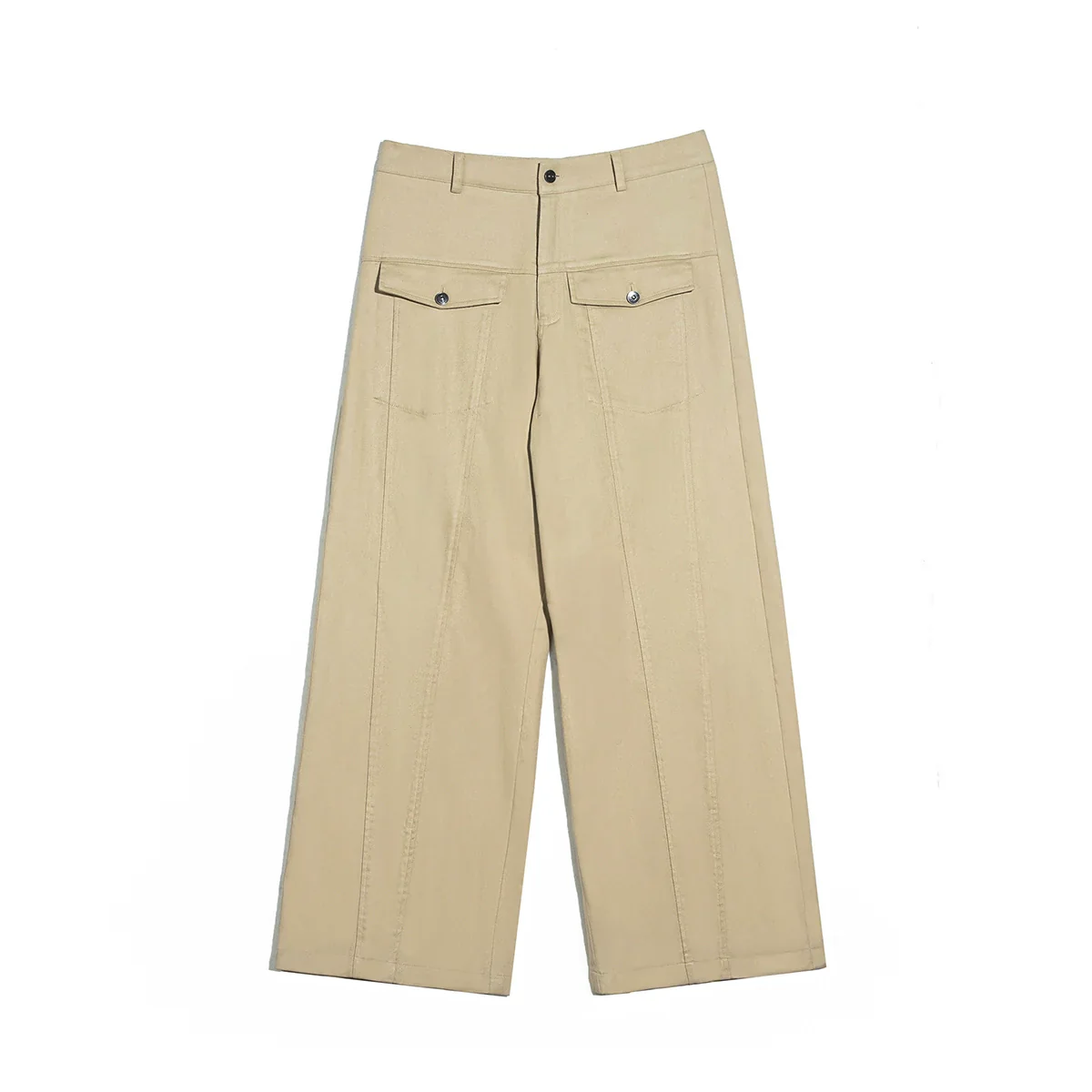 Beige Wide-Leg Trousers - Image 5