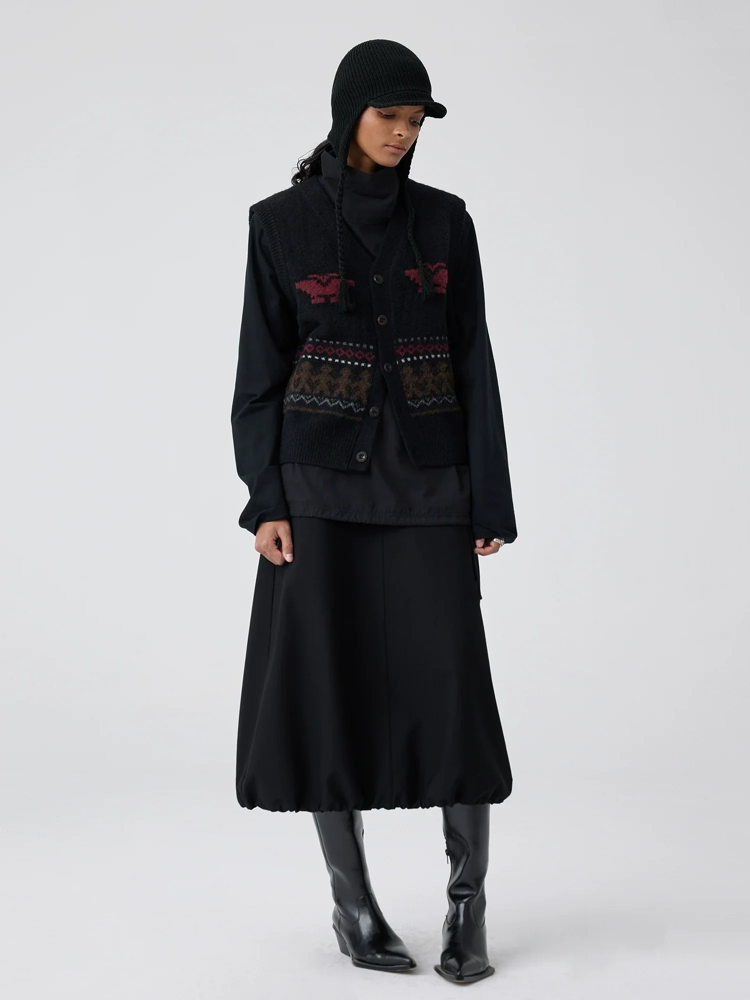 Belted Balloon-Hem Midi Skirt - Image 5