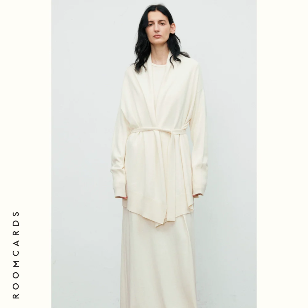 Belted Cashmere Wrap Cardigan - Image 5